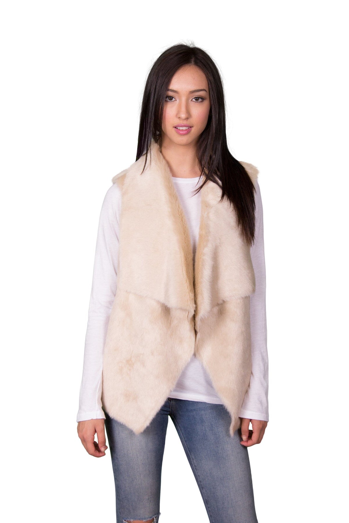 Velvet by Graham &amp; Spencer Anouk Reversible Faux Fur Drape Vest