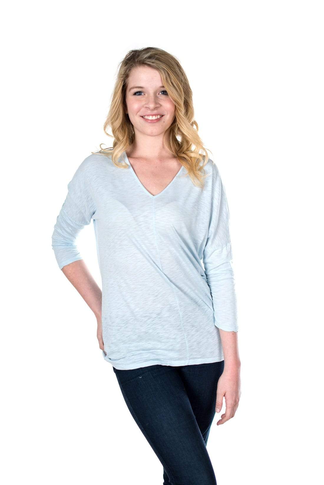 Velvet by Graham & Spencer Vasena 3/4 Sleeve V Neck Top - FINAL SALE