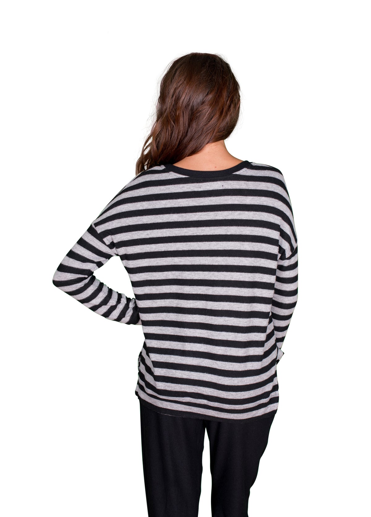 Velvet by Graham &amp; Spencer Teresita Cozy Jersey Striped Sweatshirt