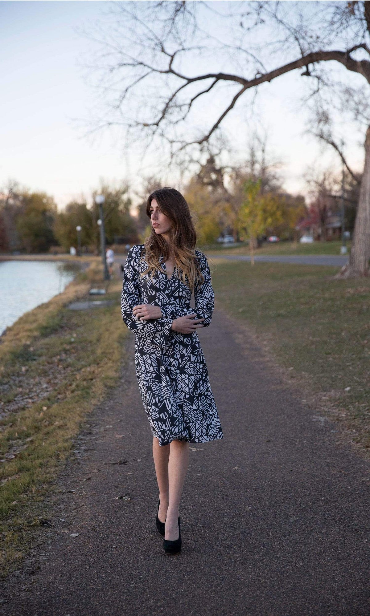 Viereck Schwab Over the Knee V Neck Dress