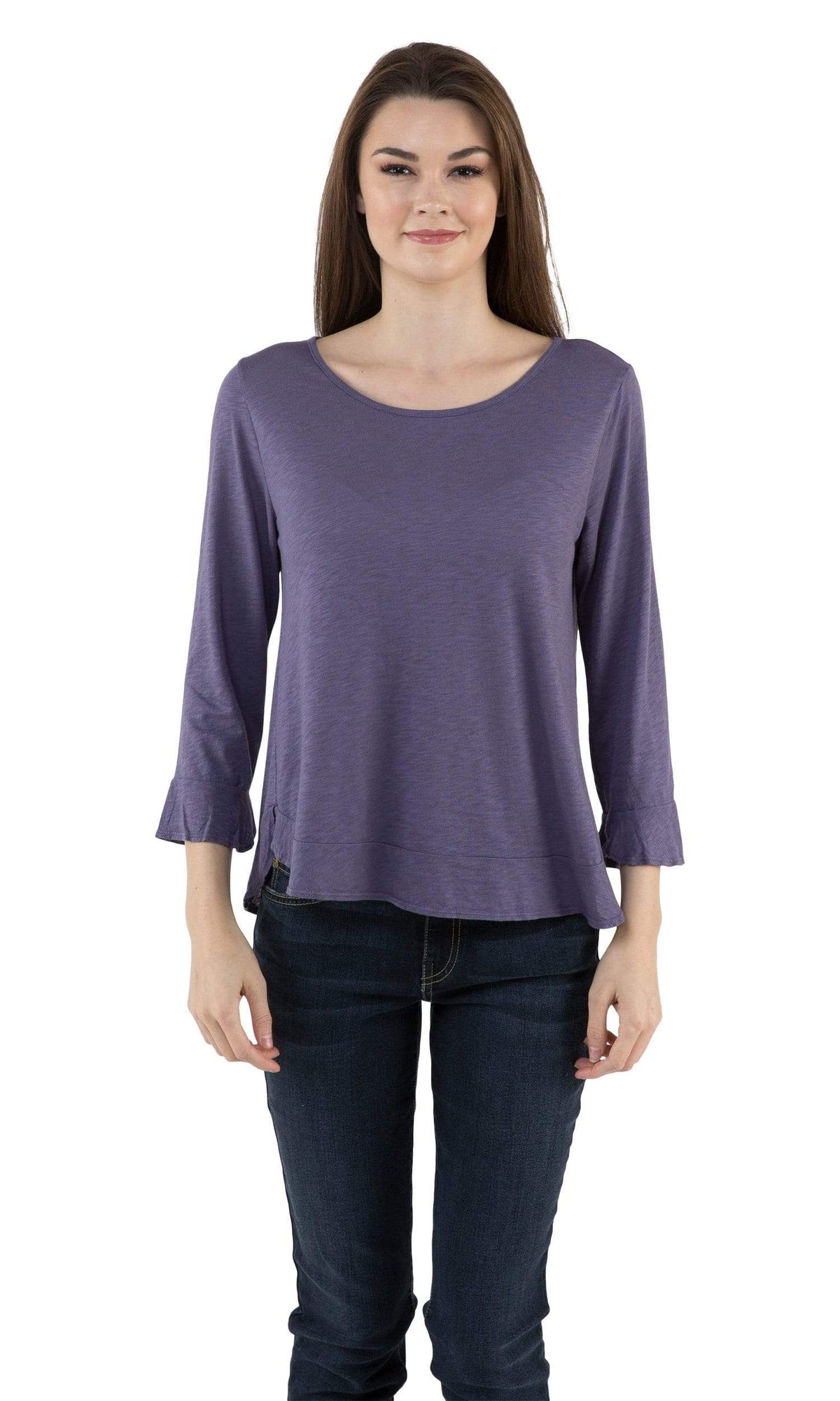 Velvet by Graham &amp; Spencer Aldora Ruffle Lux Slub Top