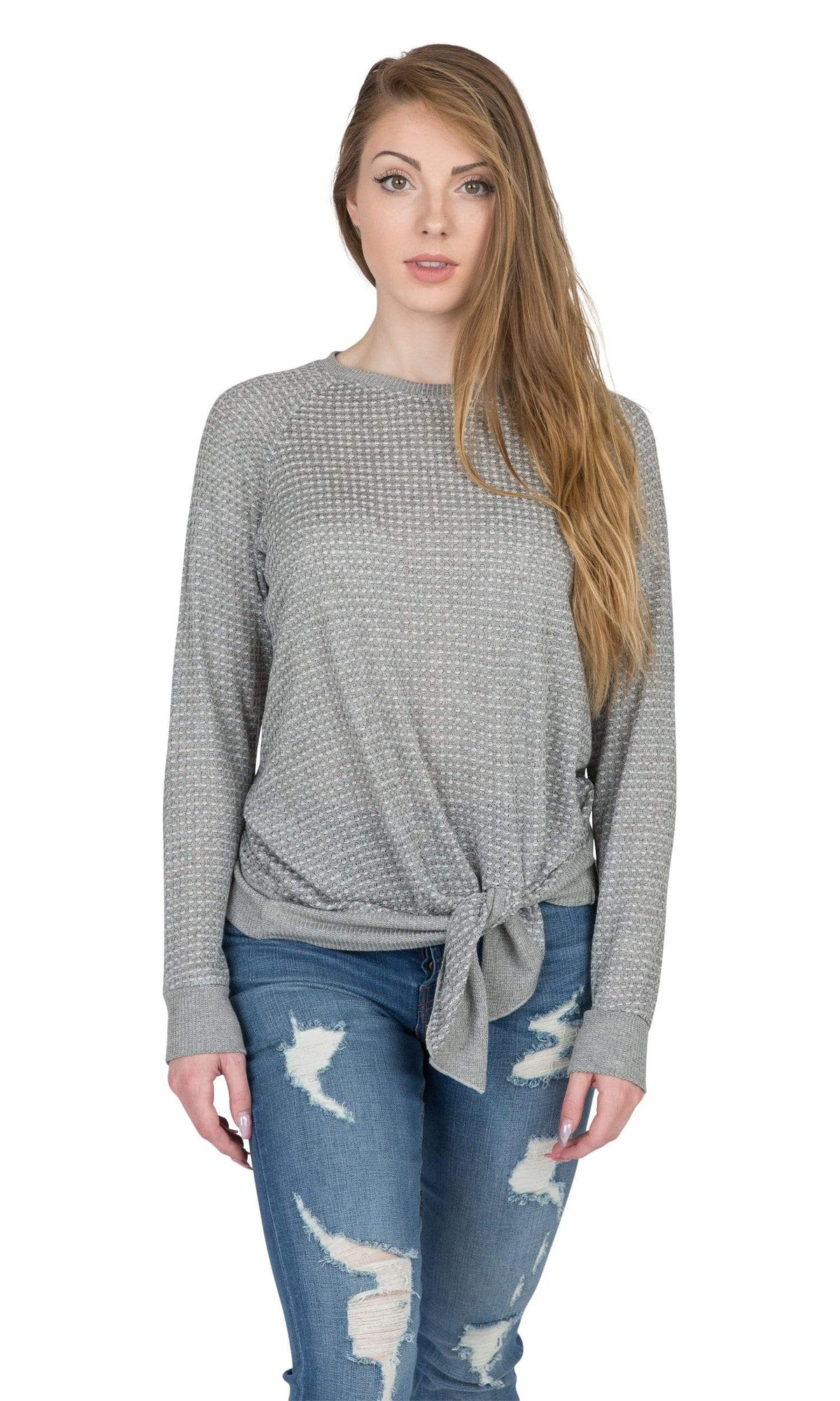 Velvet by Graham &amp; Spencer Matilda Sheer Thermal Knit Tie Top