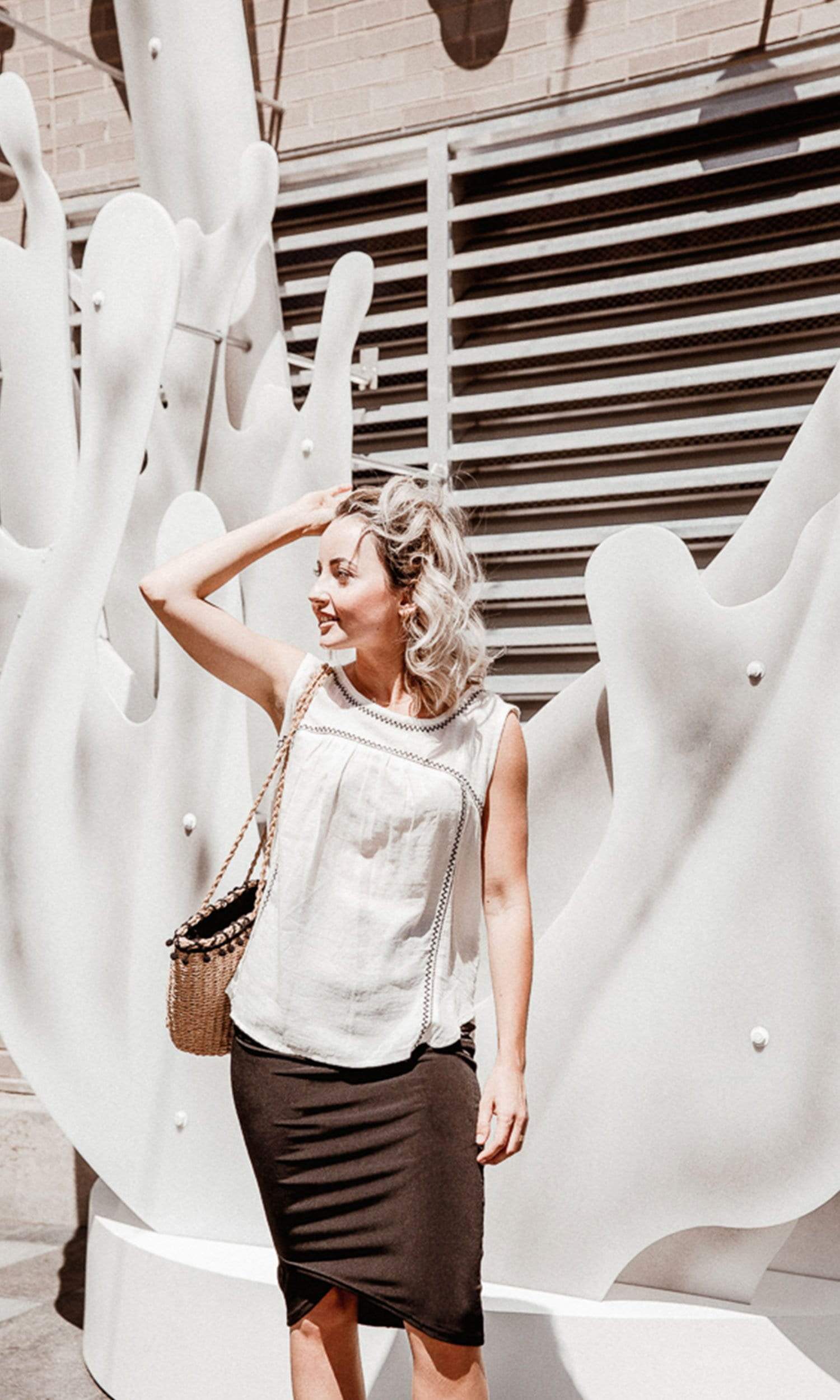 Velvet by Graham & Spencer Asera Embroidered Crepe Sleeveless Top