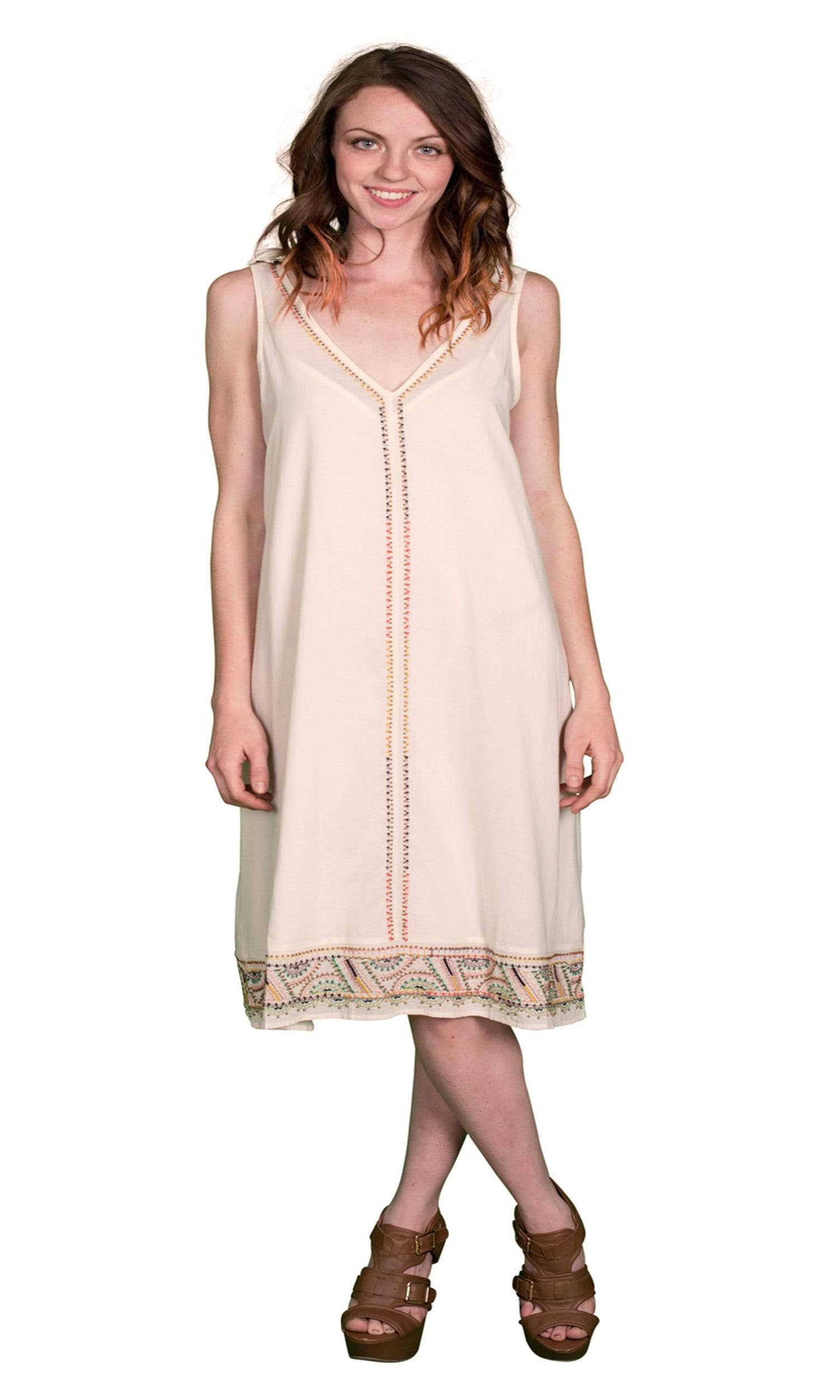 Velvet by Graham & Spencer Velma Embroidered Beaded Trim Tank Dress