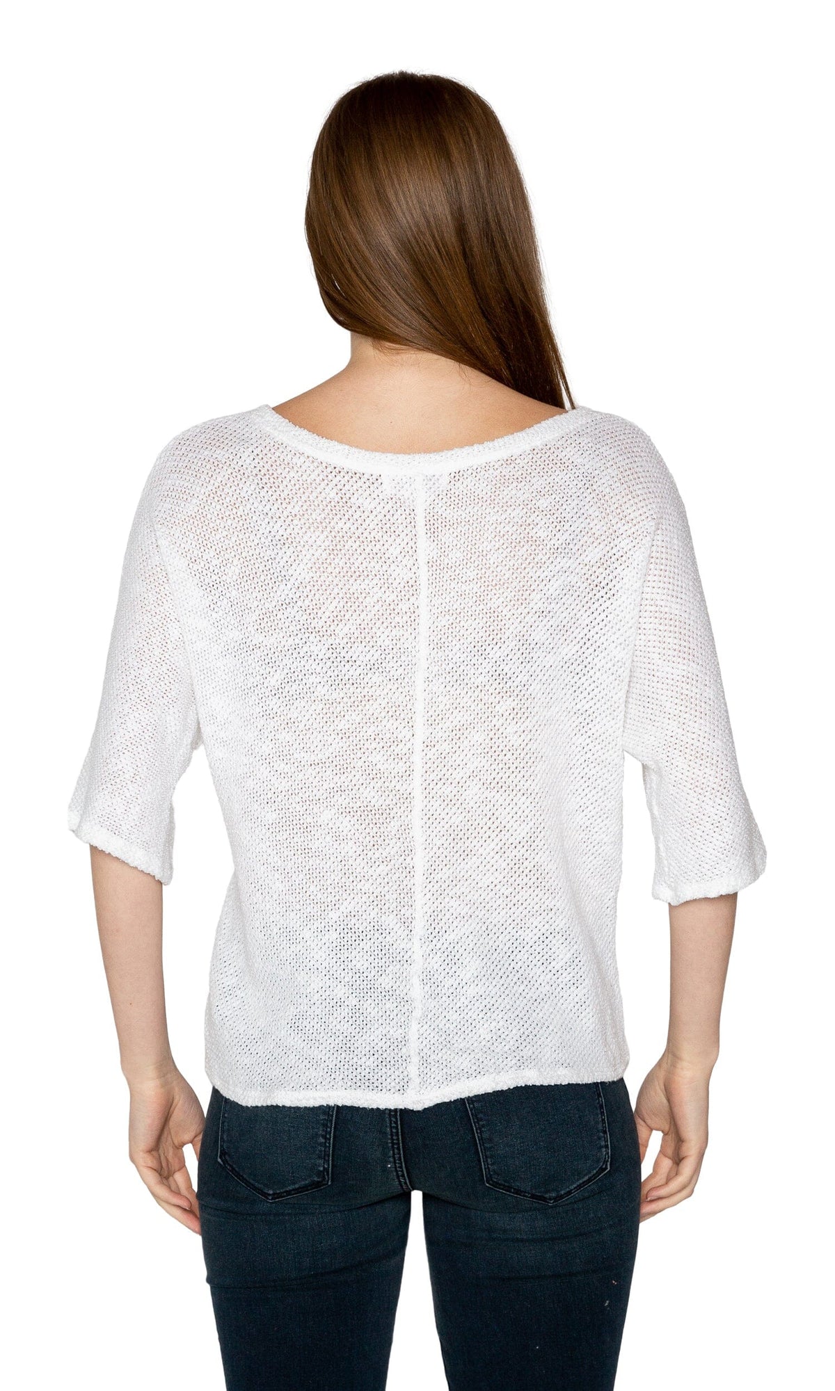 Velvet by Graham &amp; Spencer Dominika Cotton Crochet 3/4 Sleeve Top