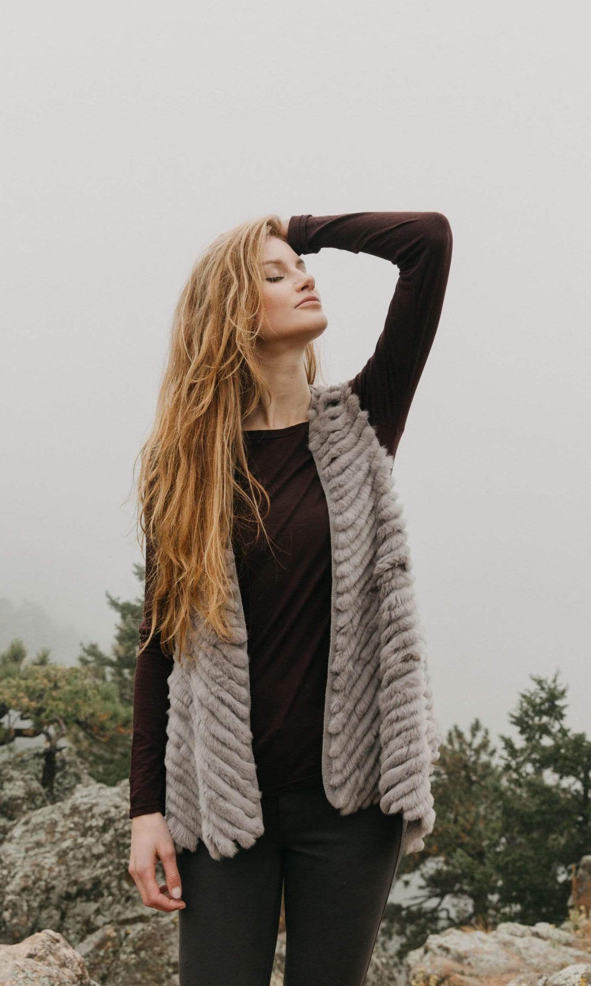 Love Token Layla Genuine Rabbit Fur Vest