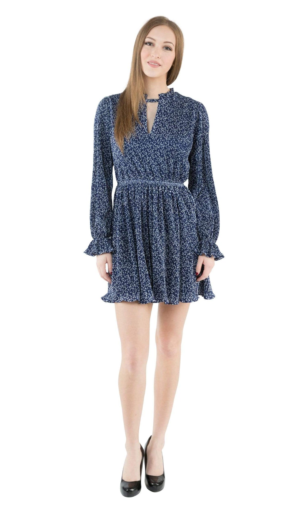 J.O.A. Long Sleeve Dress with Front Cut Out Detail