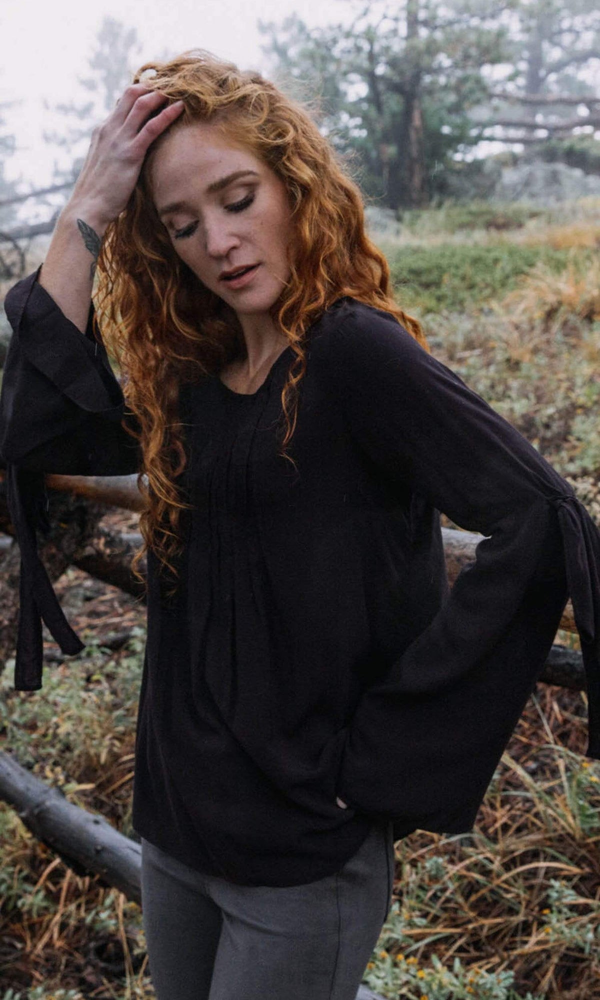 Velvet by Graham &amp; Spencer Abitha Tie Bell Sleeve Challis Top