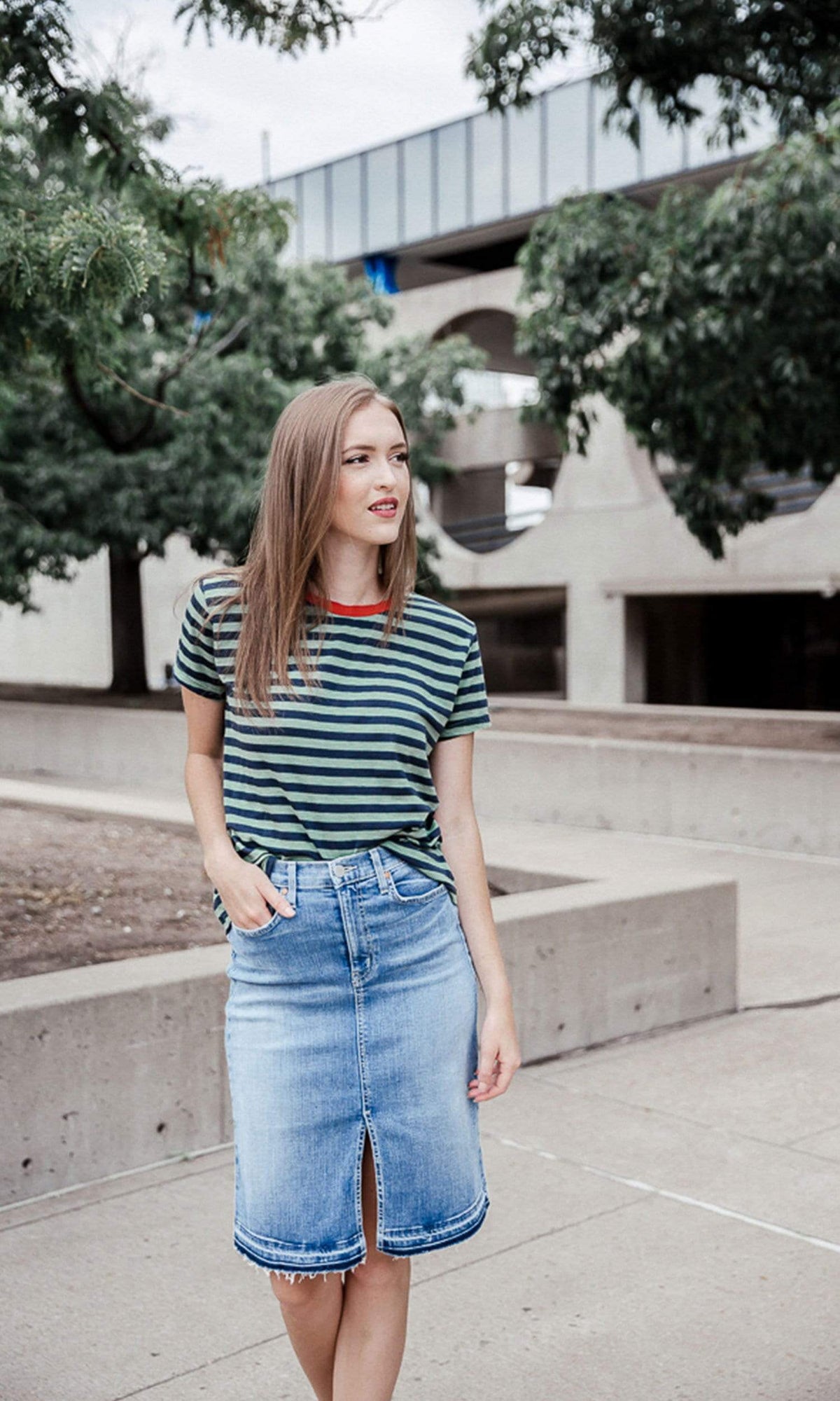 Velvet by Graham &amp; Spencer Peace Slub Knit Stripe Tee