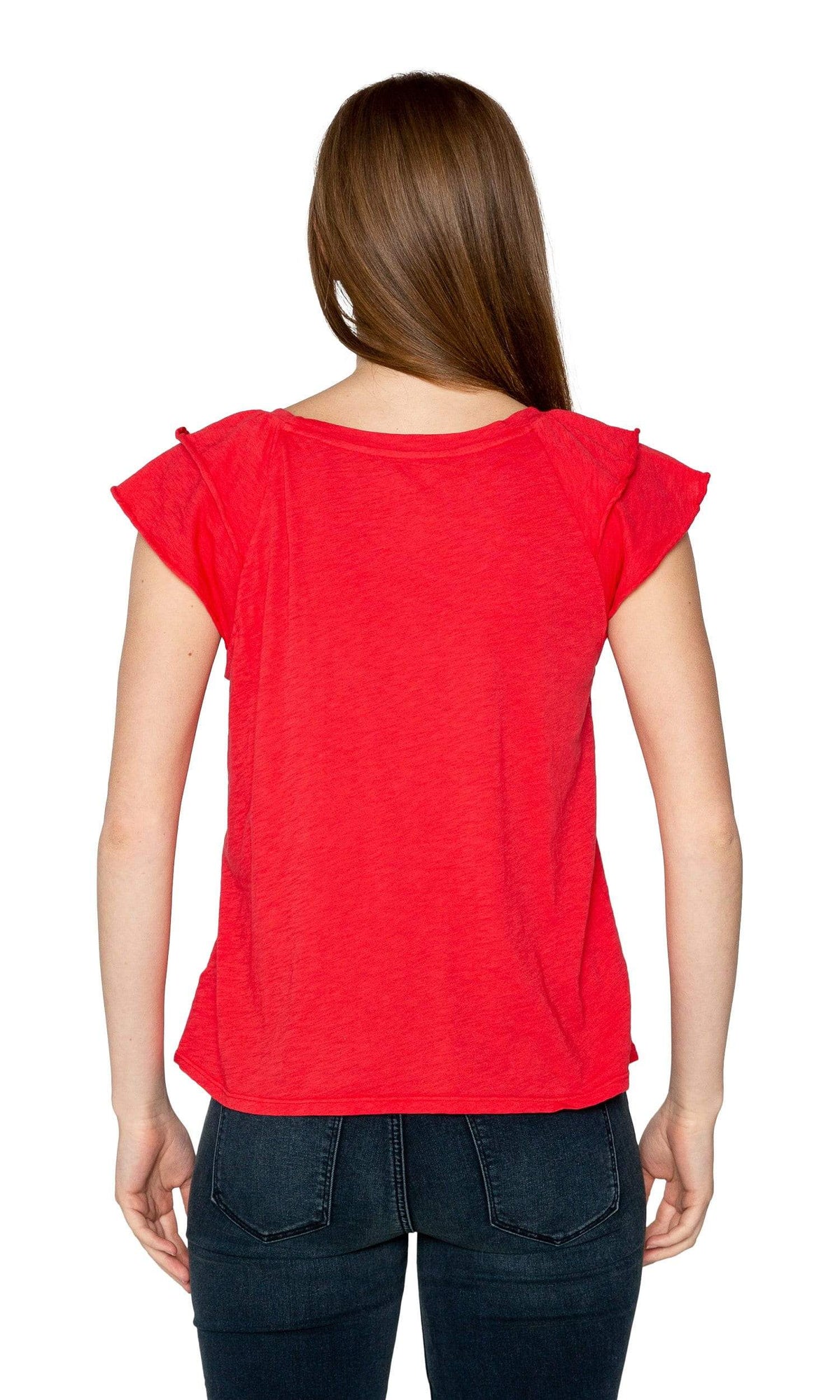 Velvet by Graham &amp; Spencer Bethanie Cotton Slub Ruffle Sleeve Tee