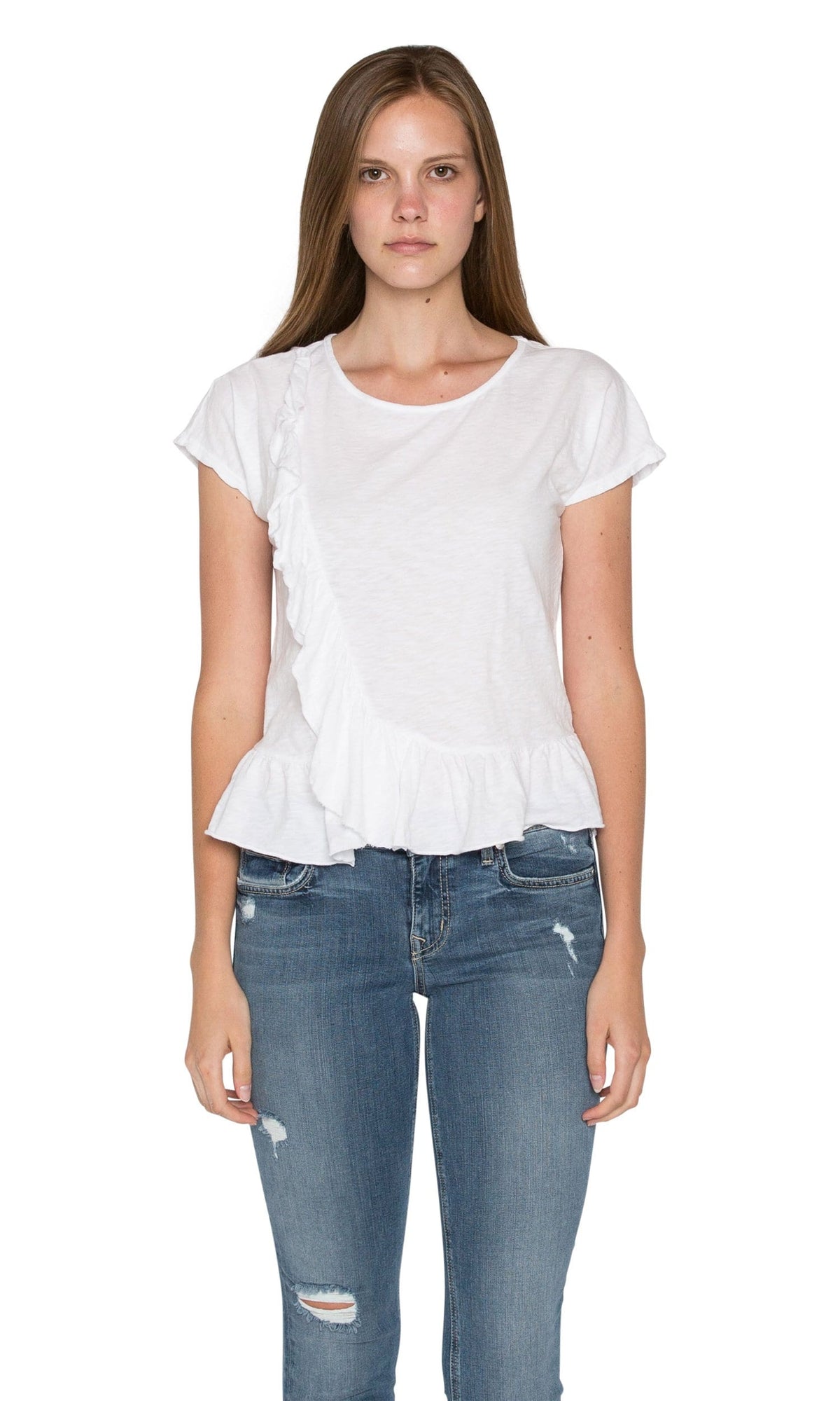 Velvet by Graham &amp; Spencer Pamina Cotton Slub Ruffle Tee