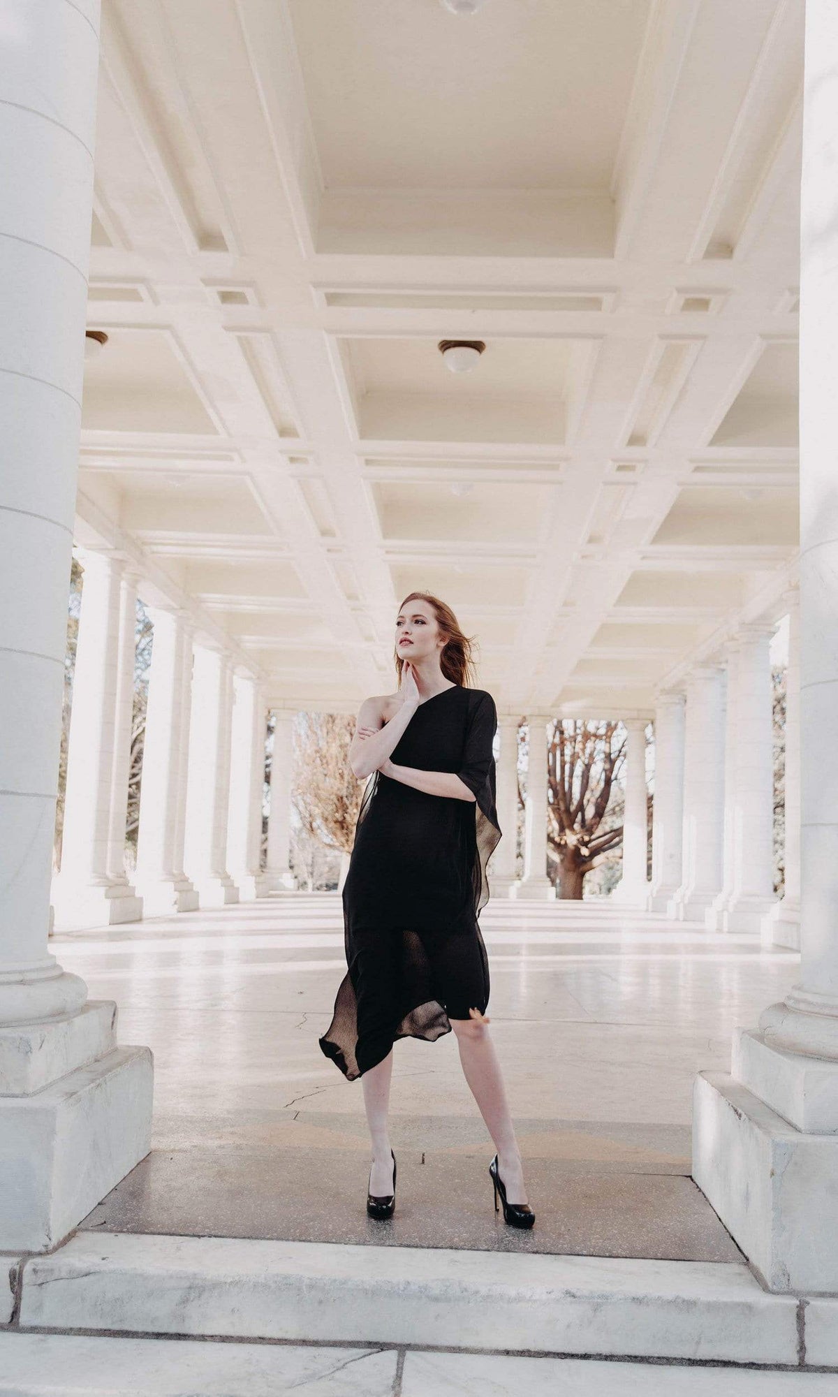 Analili Jasmine One Shoulder Drape Dress