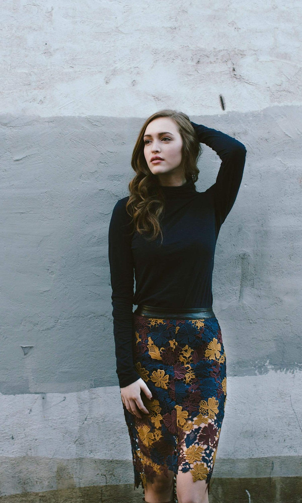 ASTR Betty Floral Lace Skirt