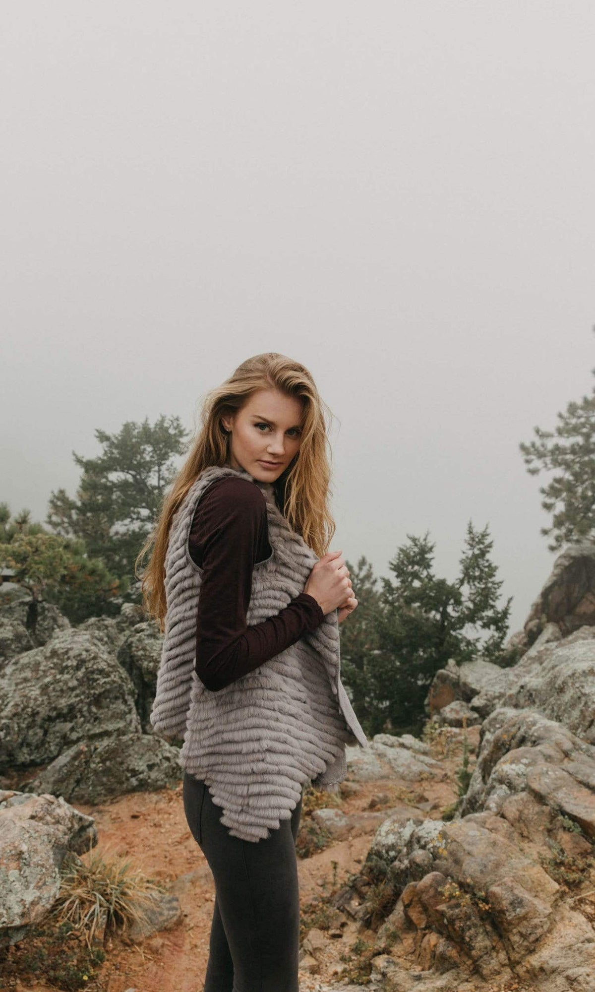 Love Token Layla Genuine Rabbit Fur Vest