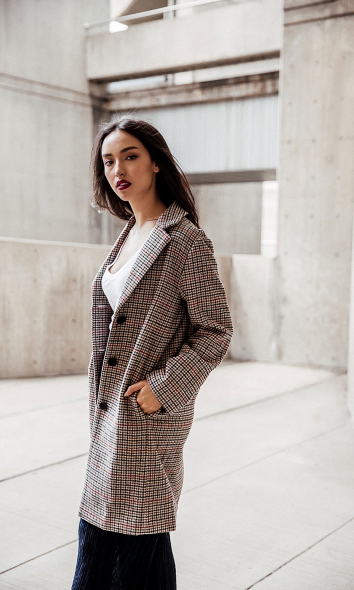 Velvet by Graham &amp; Spencer Graham Houndstooth 3/4 Length Jacket