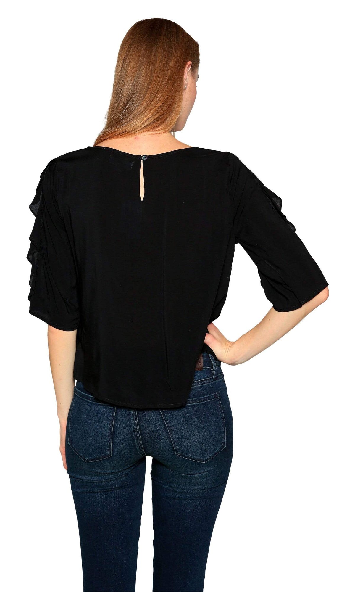 Velvet by Graham &amp; Spencer Wrenley Lace Sleeve Challis Top