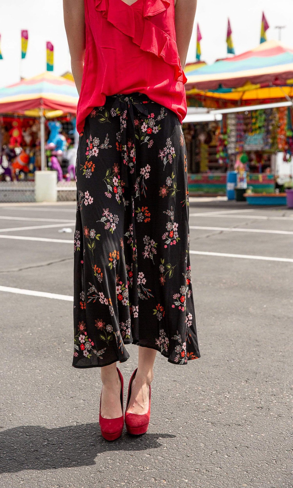 Velvet by Graham &amp; Spencer Swan Spring Floral High/Low Skirt