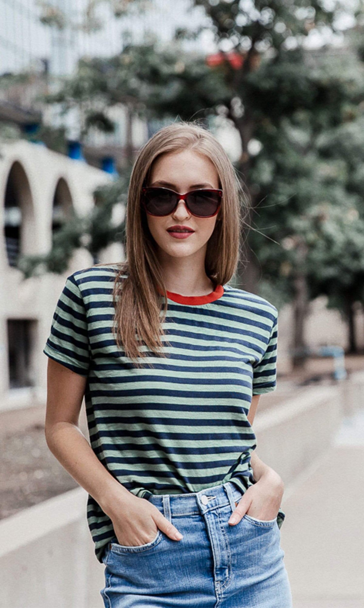 Velvet by Graham &amp; Spencer Peace Slub Knit Stripe Tee