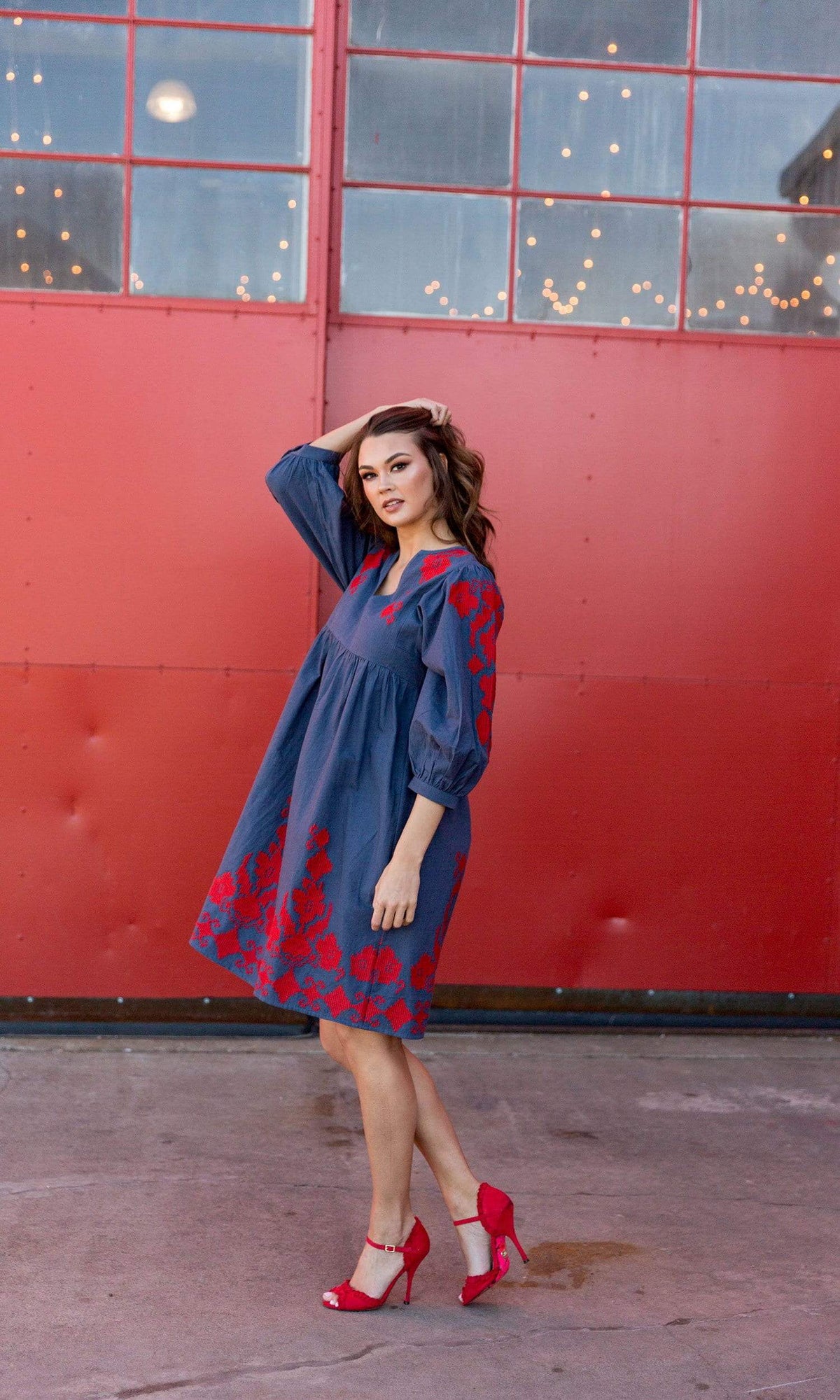Fashion Red Peasant Dress Women's Boho Style Peasant Dress With Tassels Billy T Melon XS Fashion Red Peasant Dress Women's Boho Style Peasant Dress With Tassels Billy T Melon XS