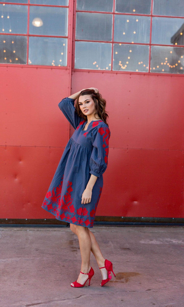 Velvet by Graham & Spencer Jora Embroidered Peasant Dress
