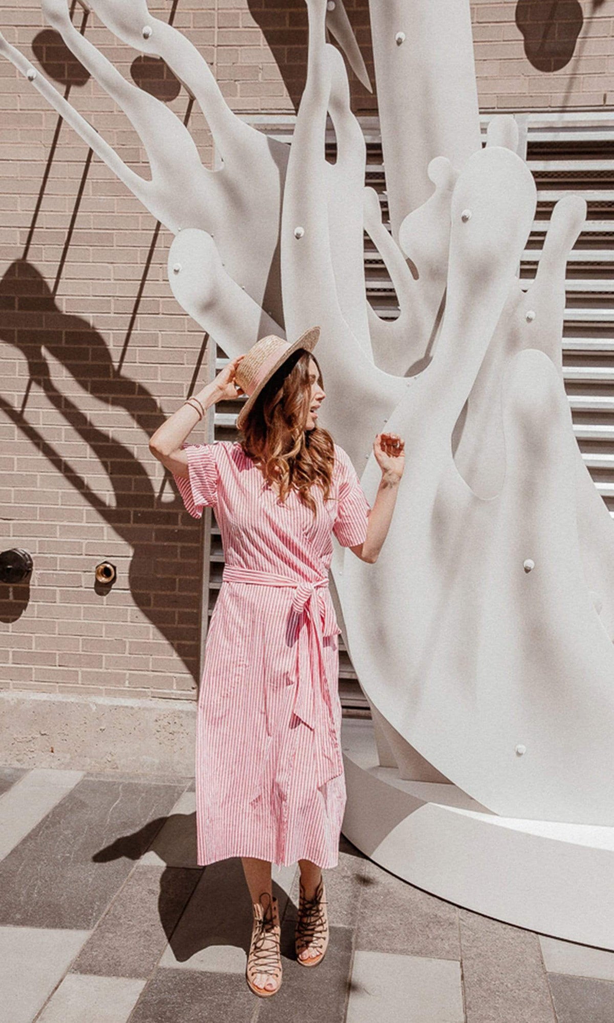 Velvet by Graham &amp; Spencer Jayel Cotton Stripe Wrap Dress