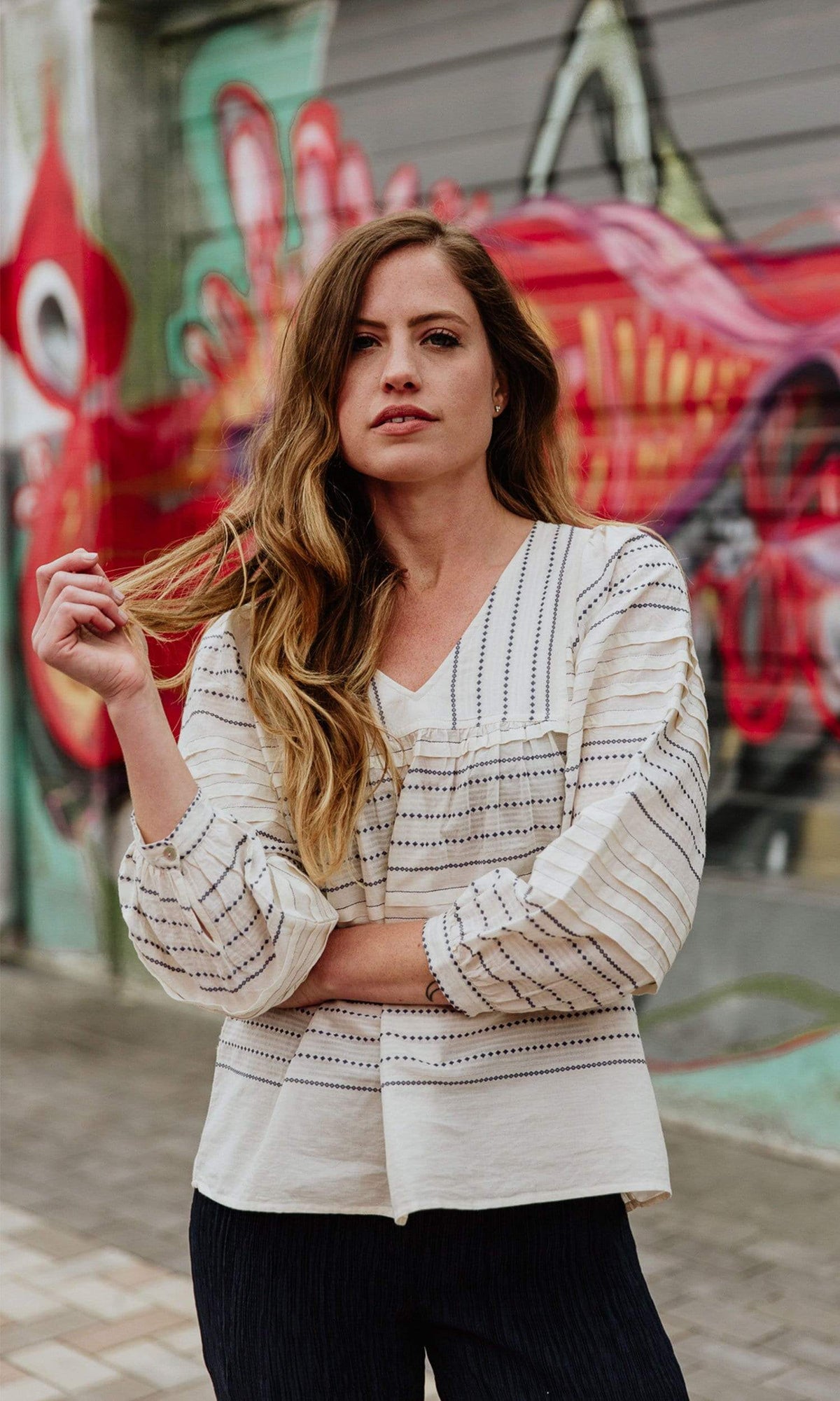 Velvet by Graham &amp; Spencer Piper Paros Embroidered Peasant Top