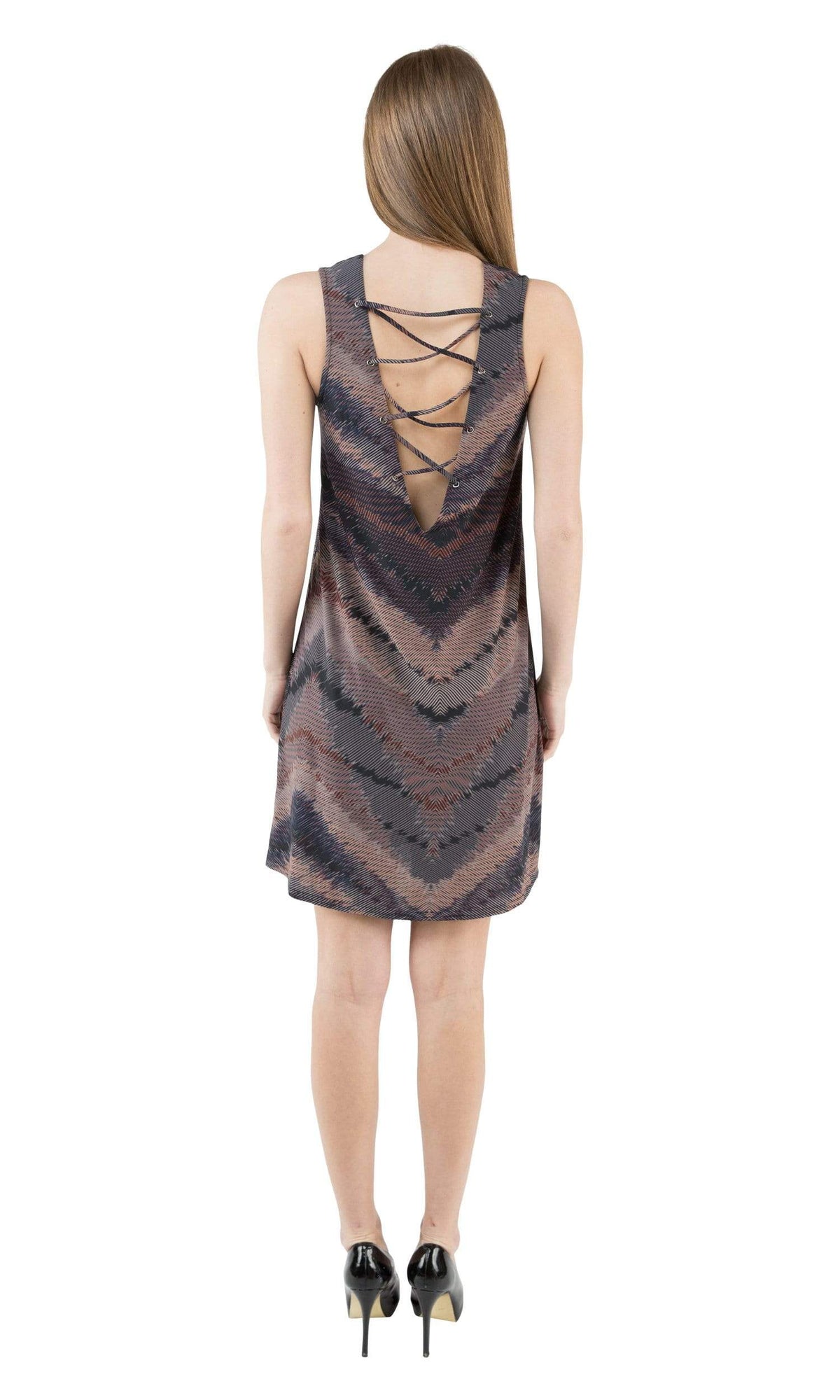 Viereck Astrid Lace-Up Sleeveless Shift Dress