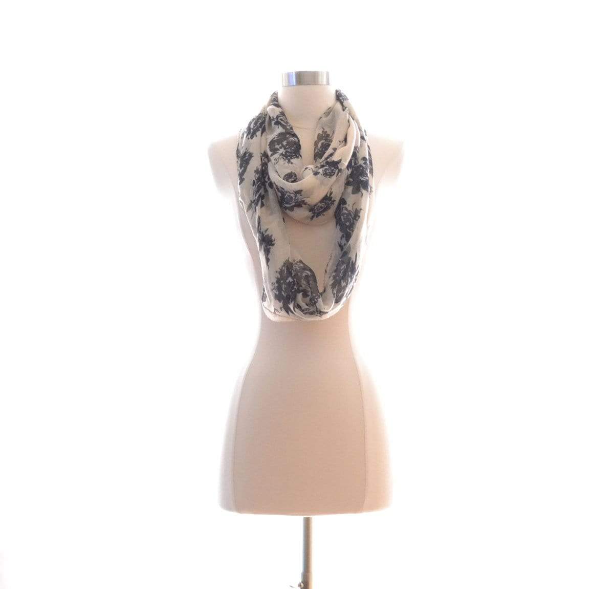 Floral Pattern Infinity Scarf