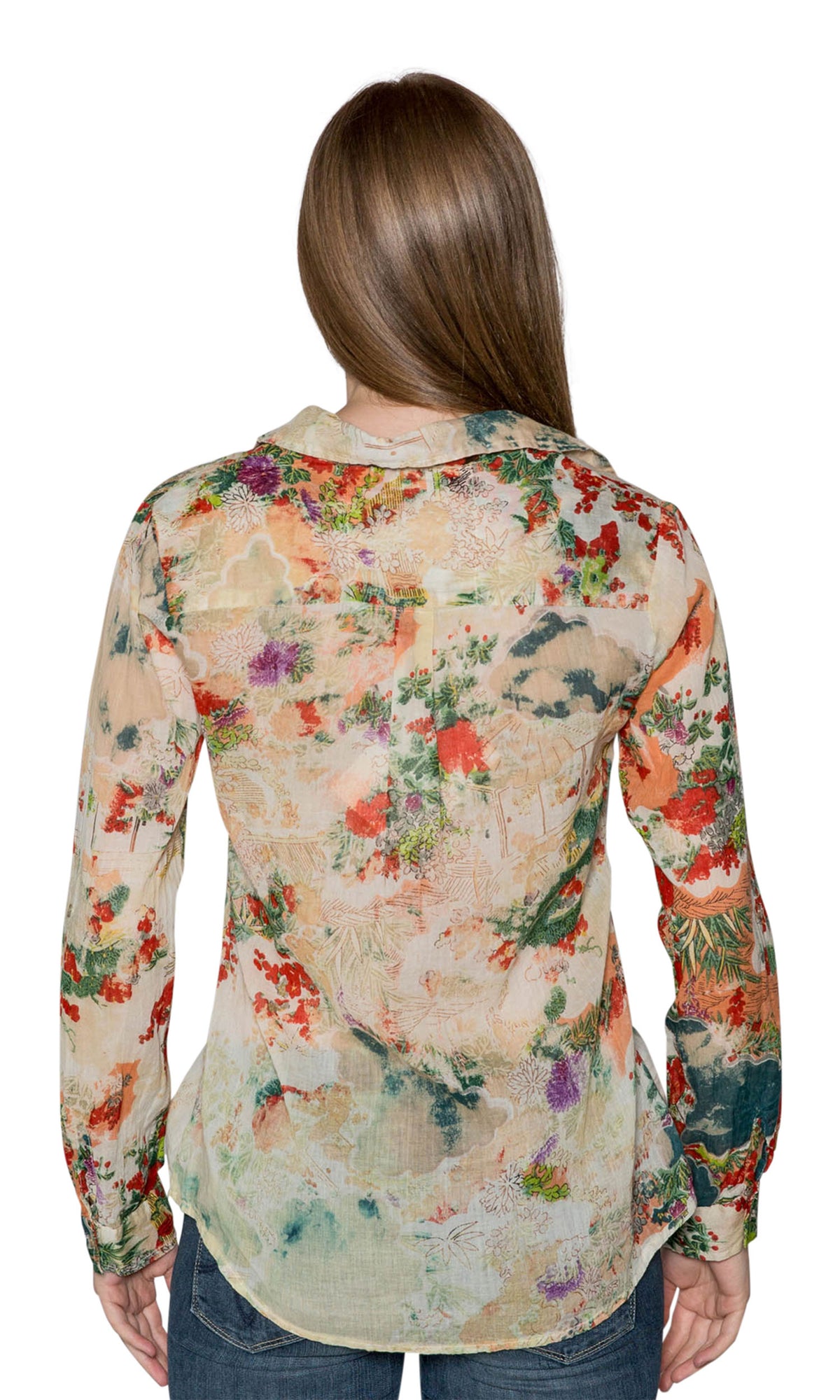 J.A.K. Button Down Green Floral Shirt