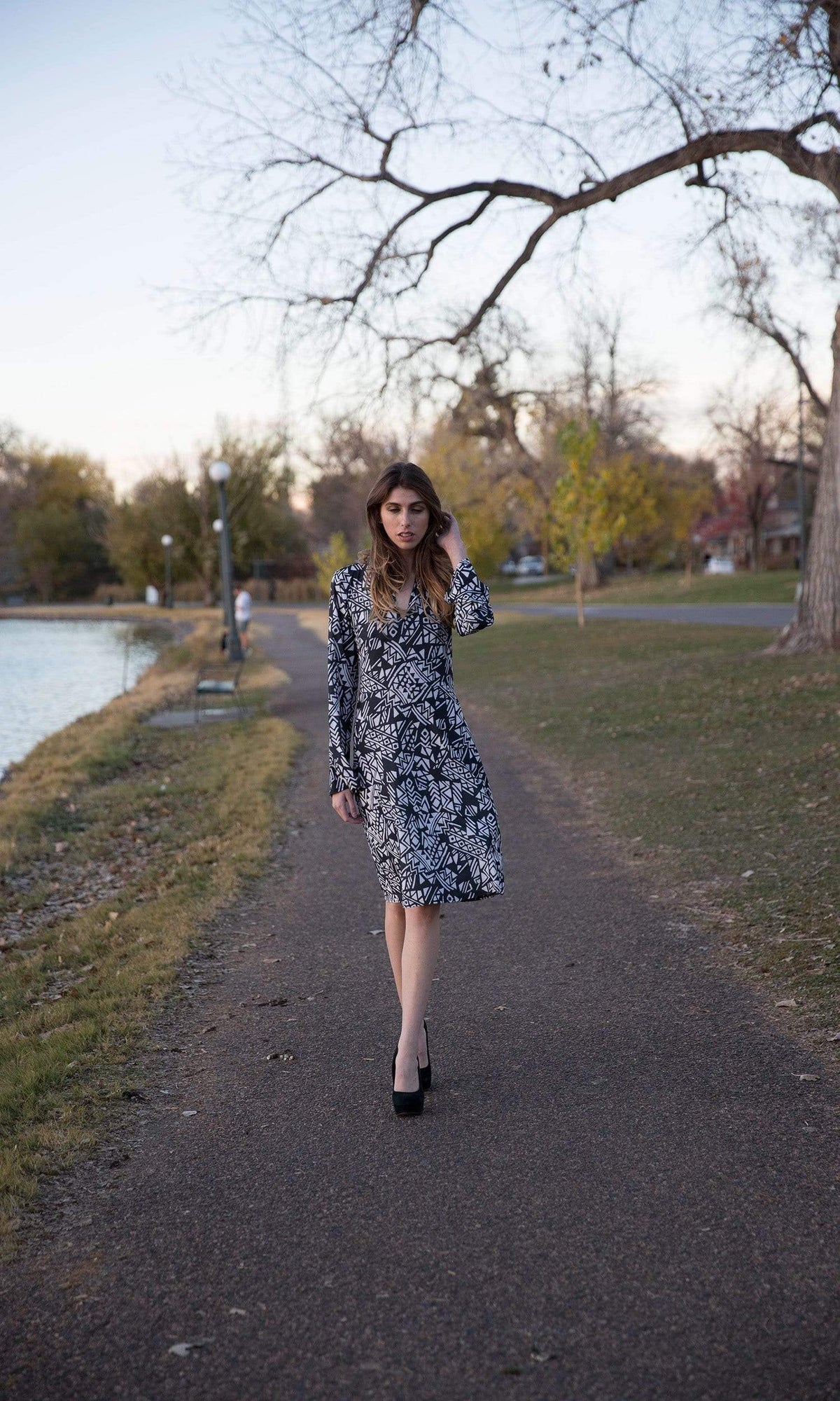 Viereck Schwab Over the Knee V Neck Dress