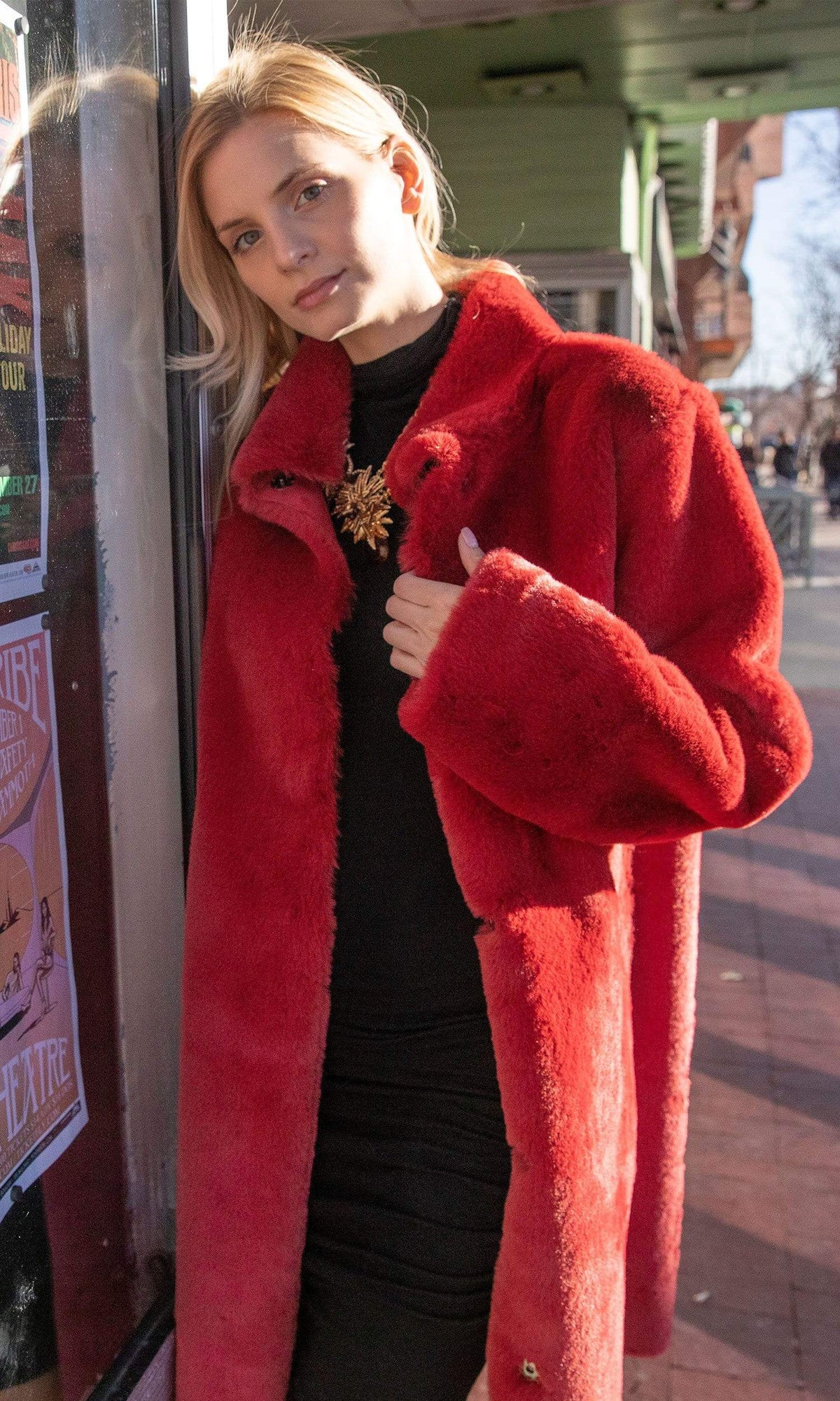 Velvet by Graham &amp; Spencer Mina Faux Fur 3/4 Length Coat