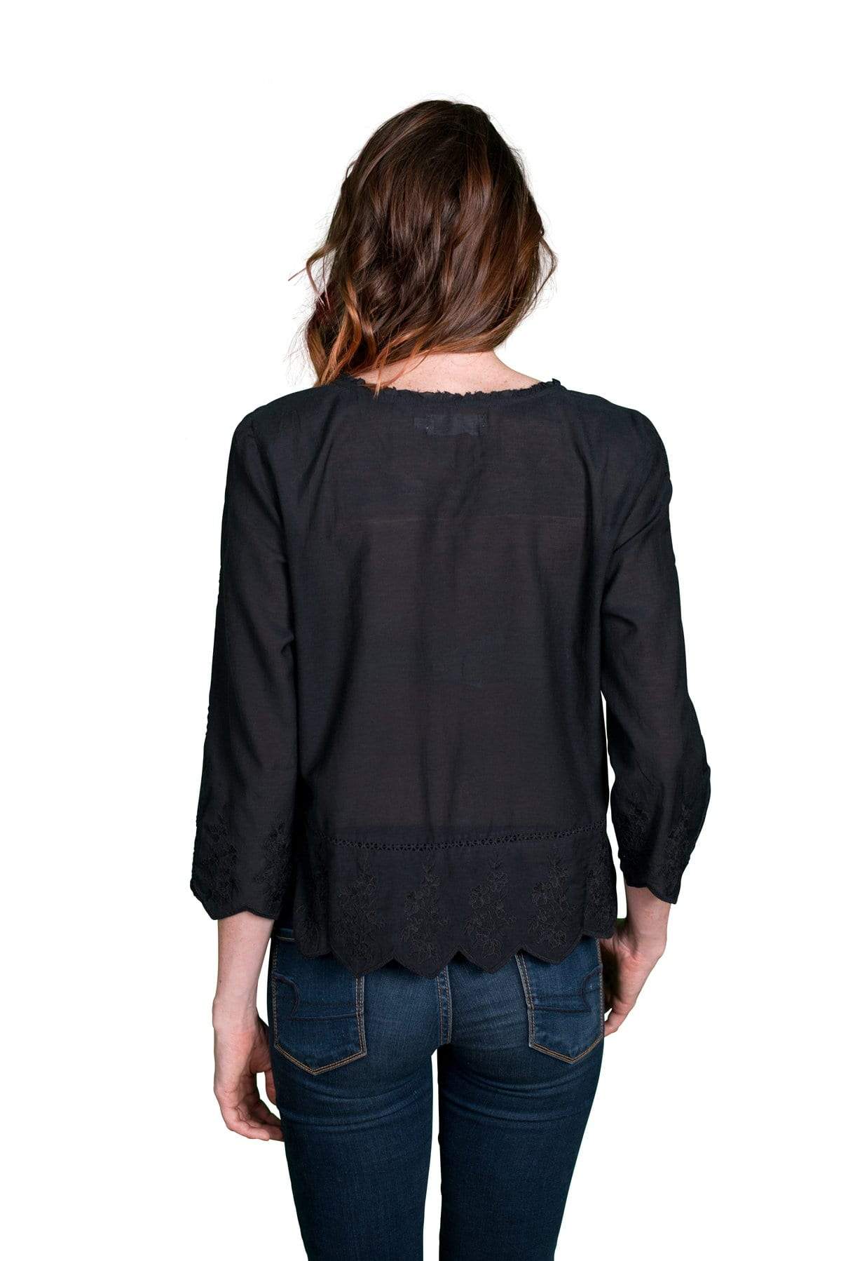 Velvet by Graham &amp; Spencer Milio Embroidered Cotton Voile Top