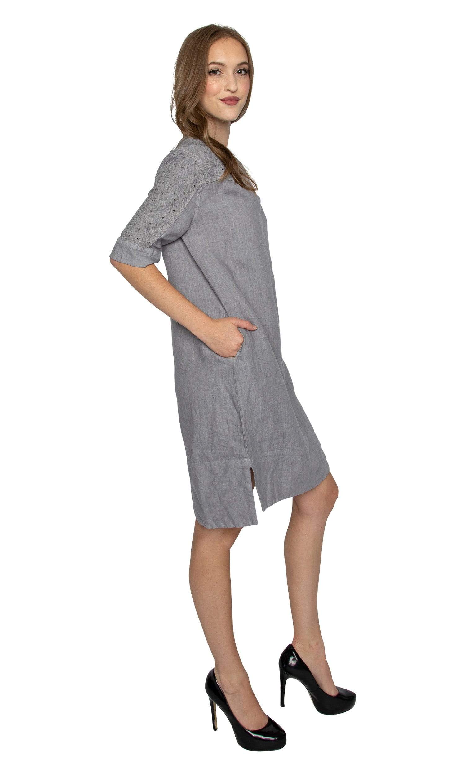 Haris Cotton Linen Shift Dress - Vintage Fringe Haris Cotton Linen Shift Dress - Vintage Fringe
