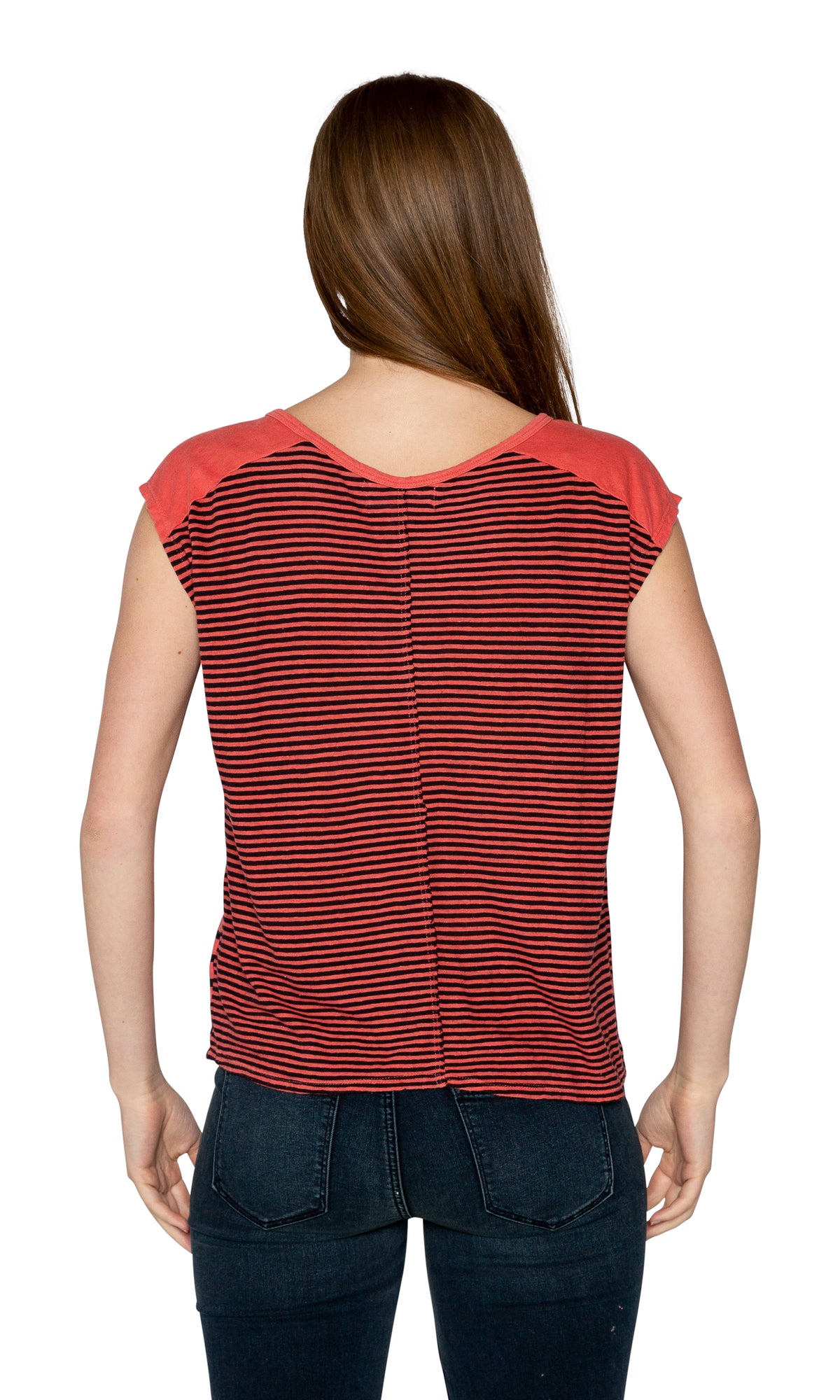 Velvet by Graham &amp; Spencer Beaumont Mixed Stripe Cap Sleeve Top