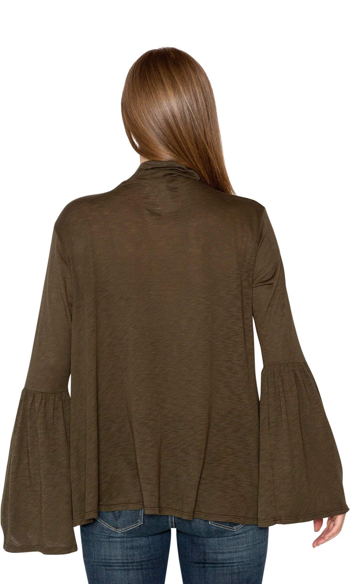 Velvet by Graham &amp; Spencer Xena Lux Slub Bell Sleeve Mock Neck Top