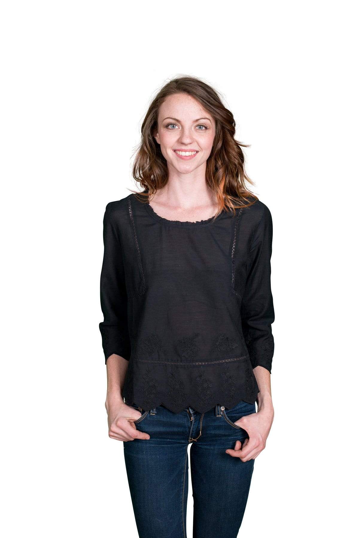 Velvet by Graham &amp; Spencer Milio Embroidered Cotton Voile Top