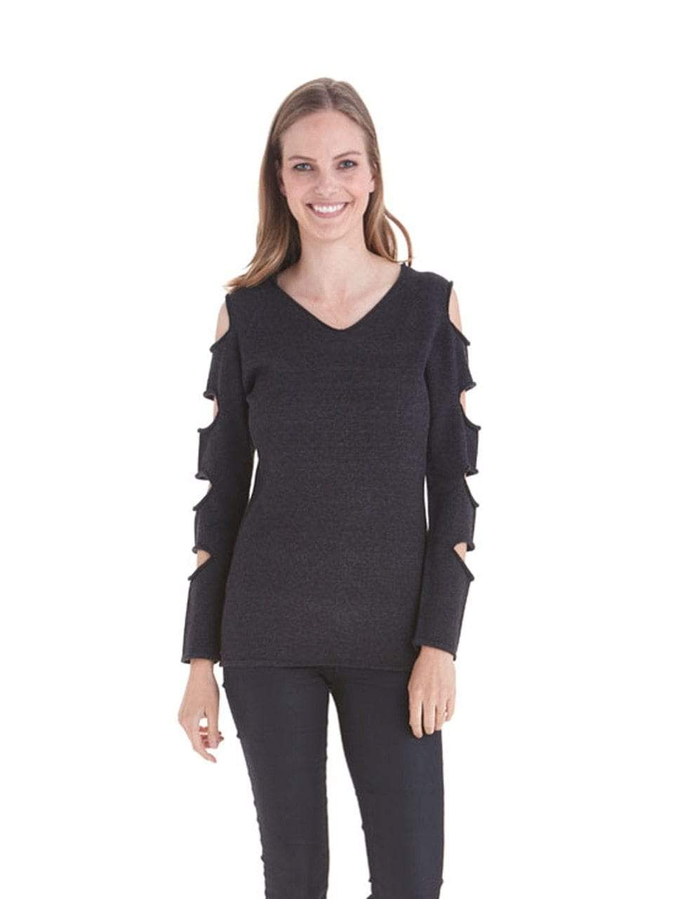 Love Token Cut Out Sleeve Sweater