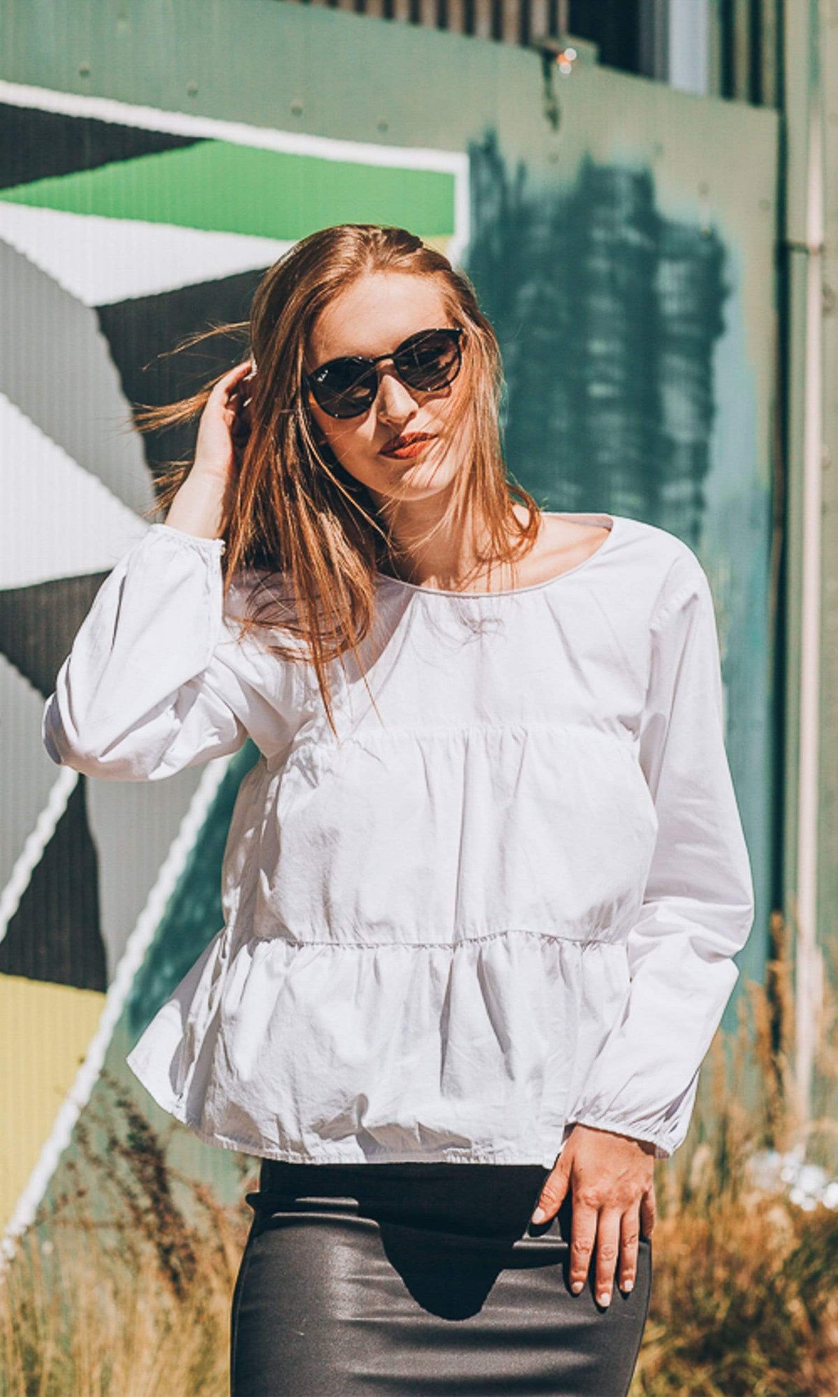 Velvet by Graham &amp; Spencer Blaine Crispy Poplin Ruffle Top