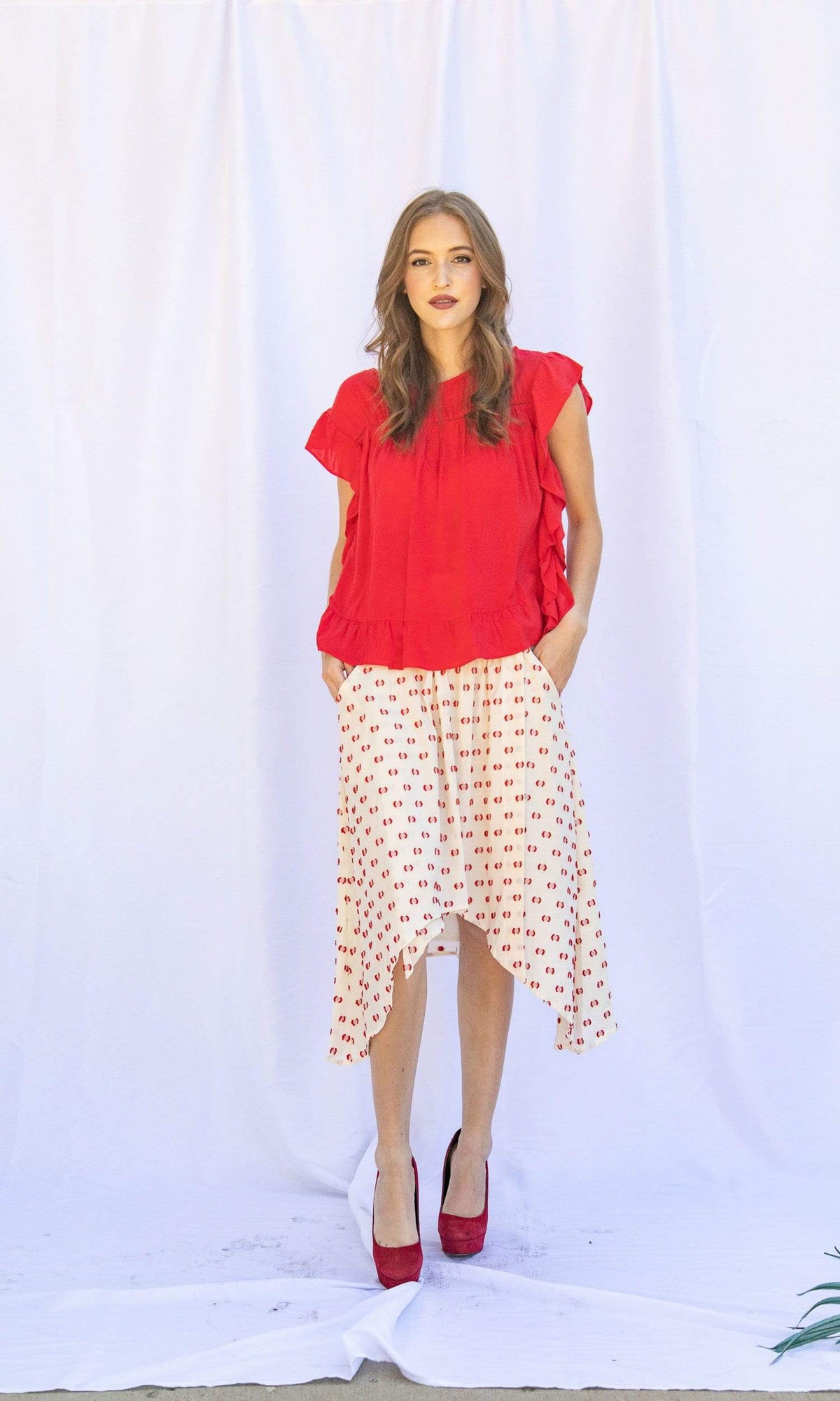 Velvet by Graham &amp; Spencer Sidney Ruffle Trim Top