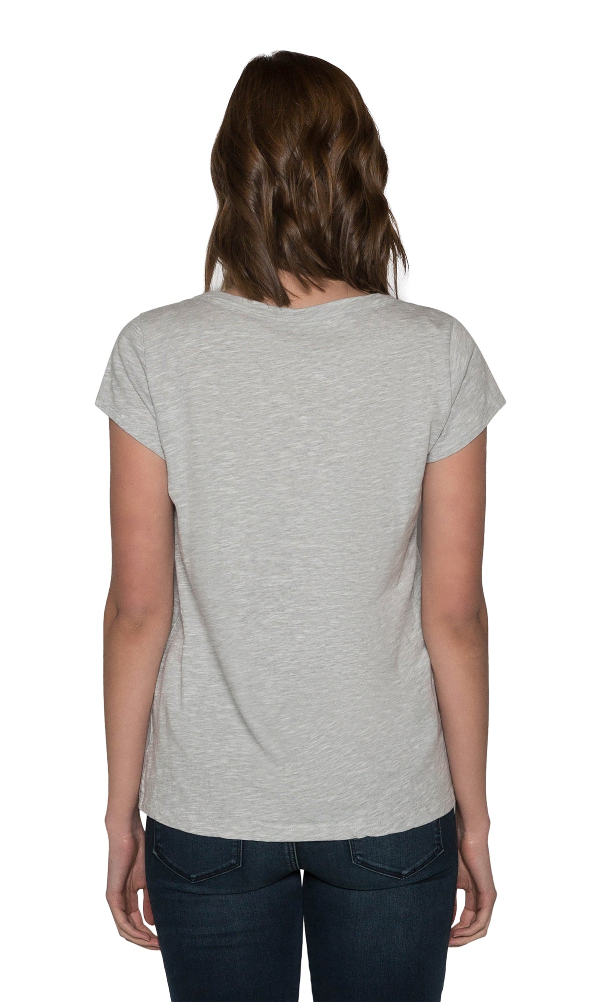 Velvet by Graham &amp; Spencer Kira Original Slub Scoop Neck Tee - Heather Grey