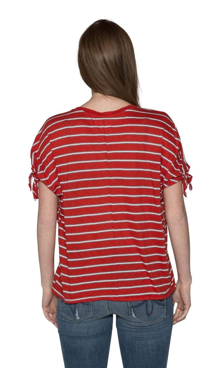 Velvet by Graham &amp; Spencer Crystal Striped Knit Sleeve Top