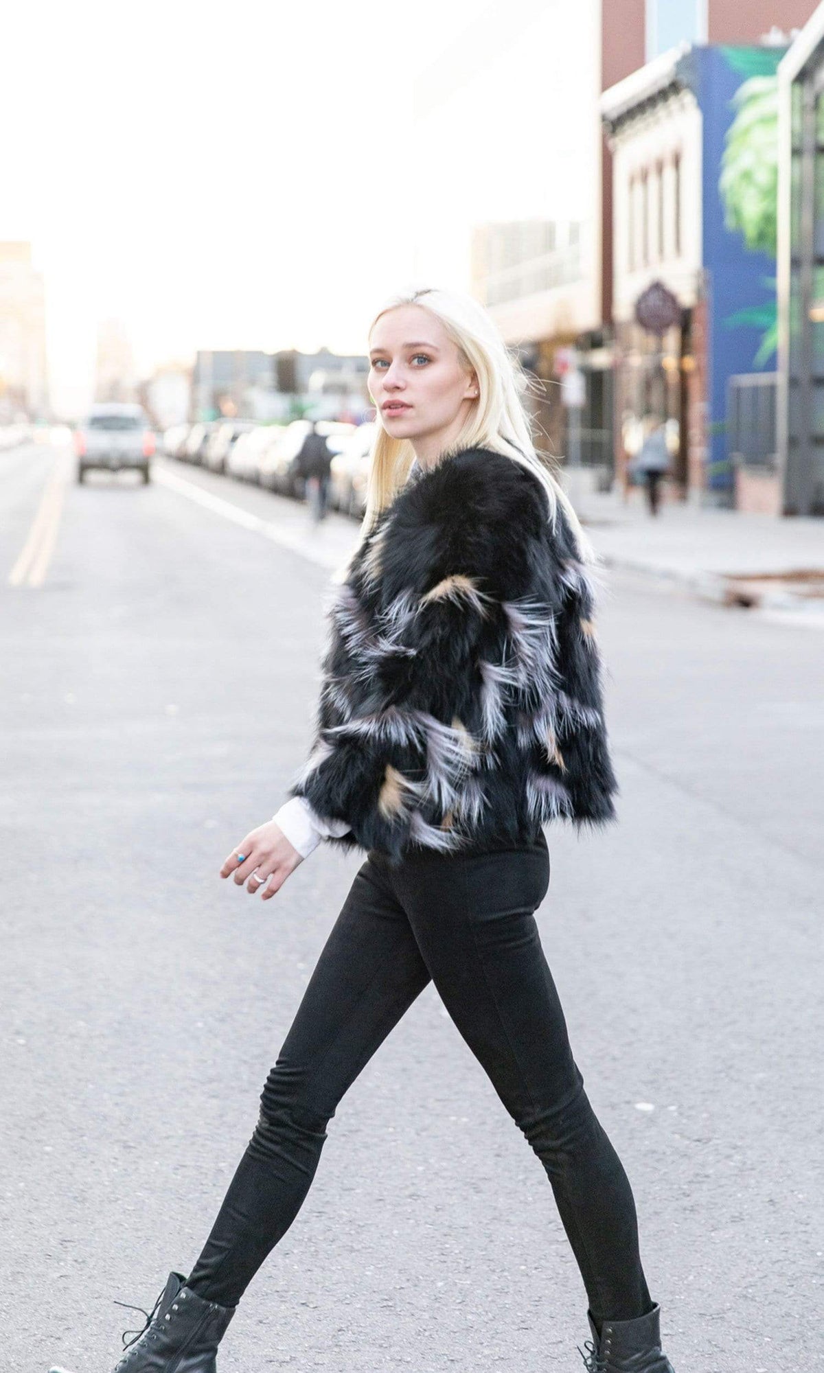 Love Token Melanie Genuine Fur Pattern Jacket