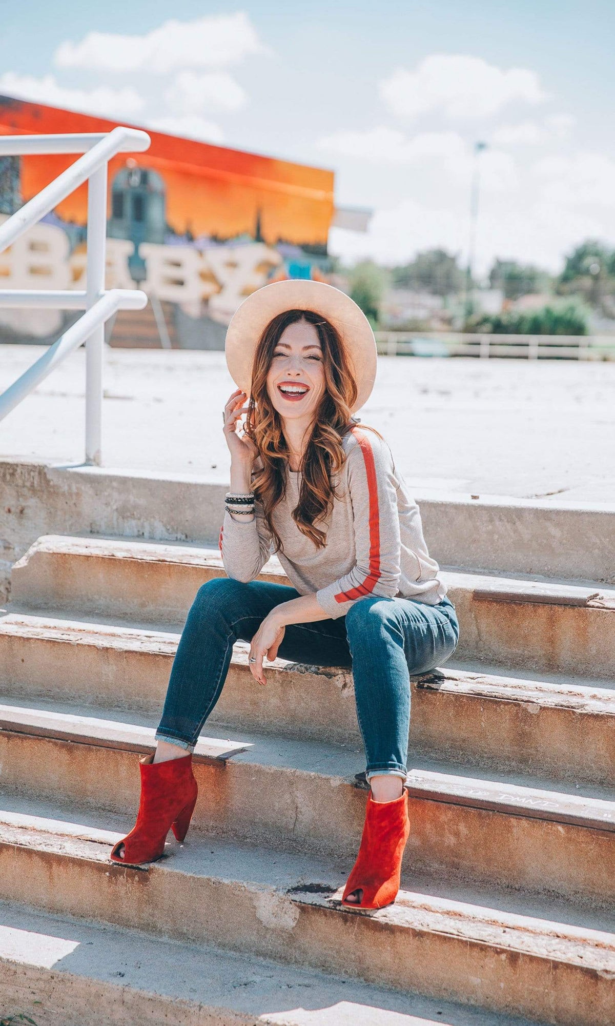 Velvet by Graham &amp; Spencer Torie Stripe Lux Cotton Raglan Sweater