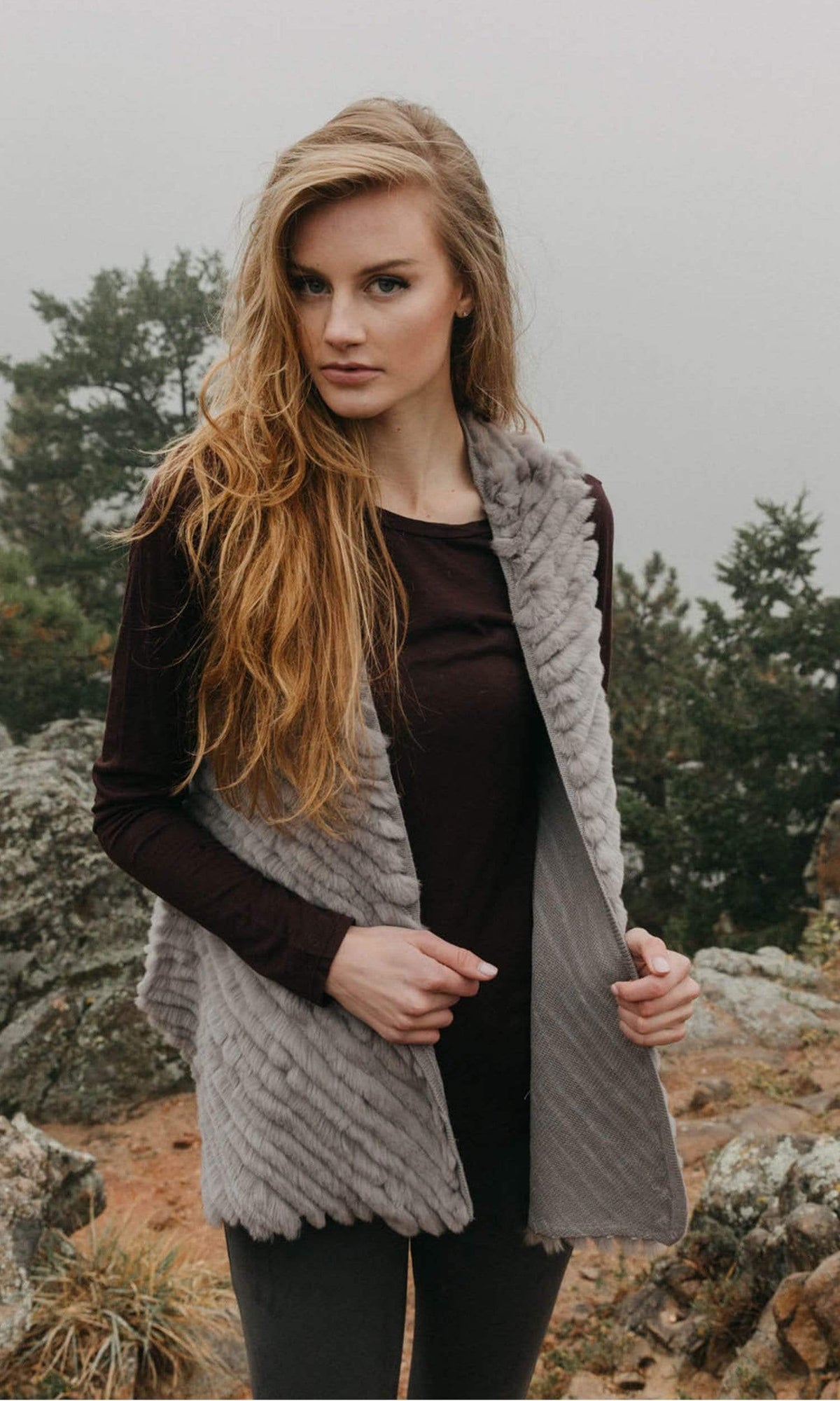 Love Token Layla Genuine Rabbit Fur Vest