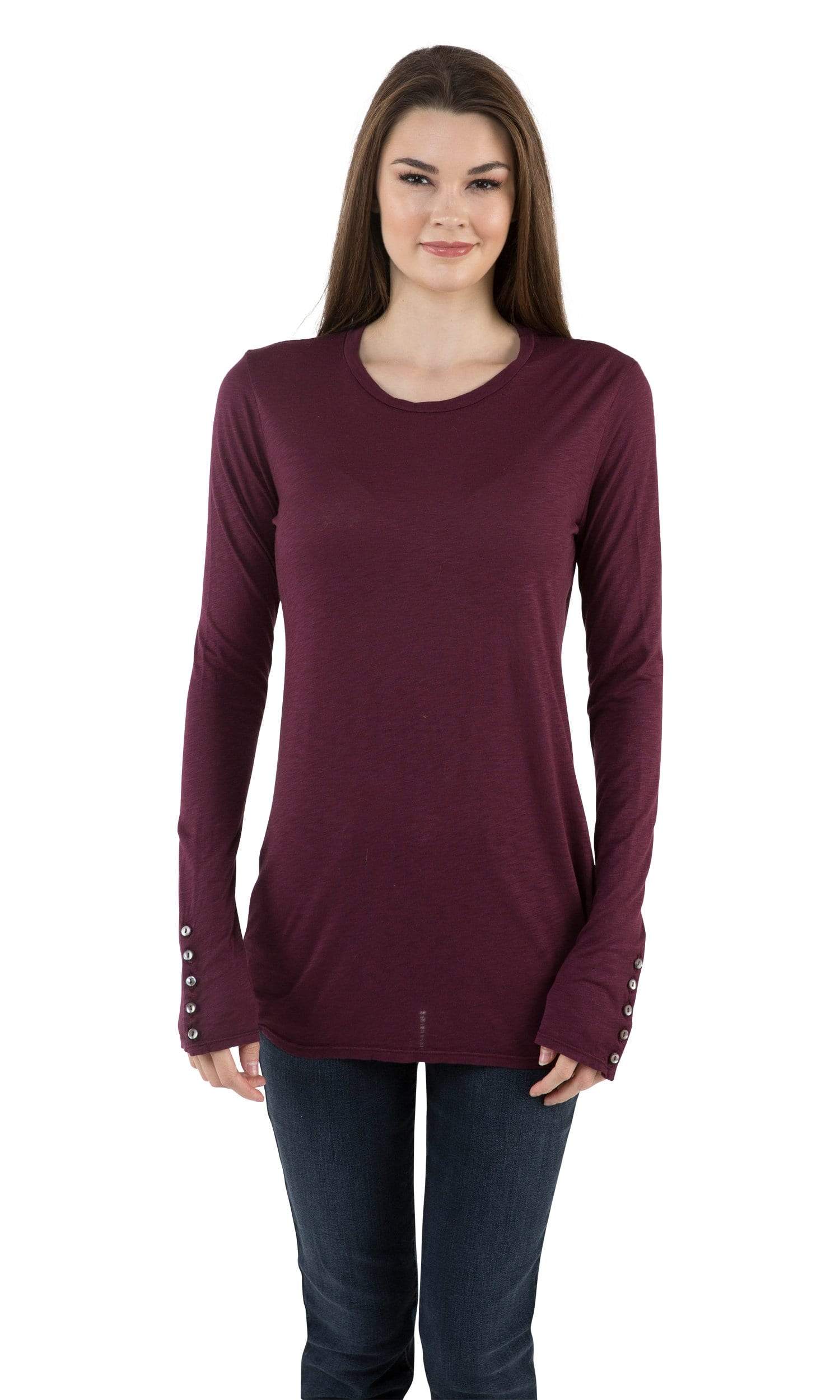 Velvet by Graham & Spencer Suella Luxe Slub Button Cuff Top