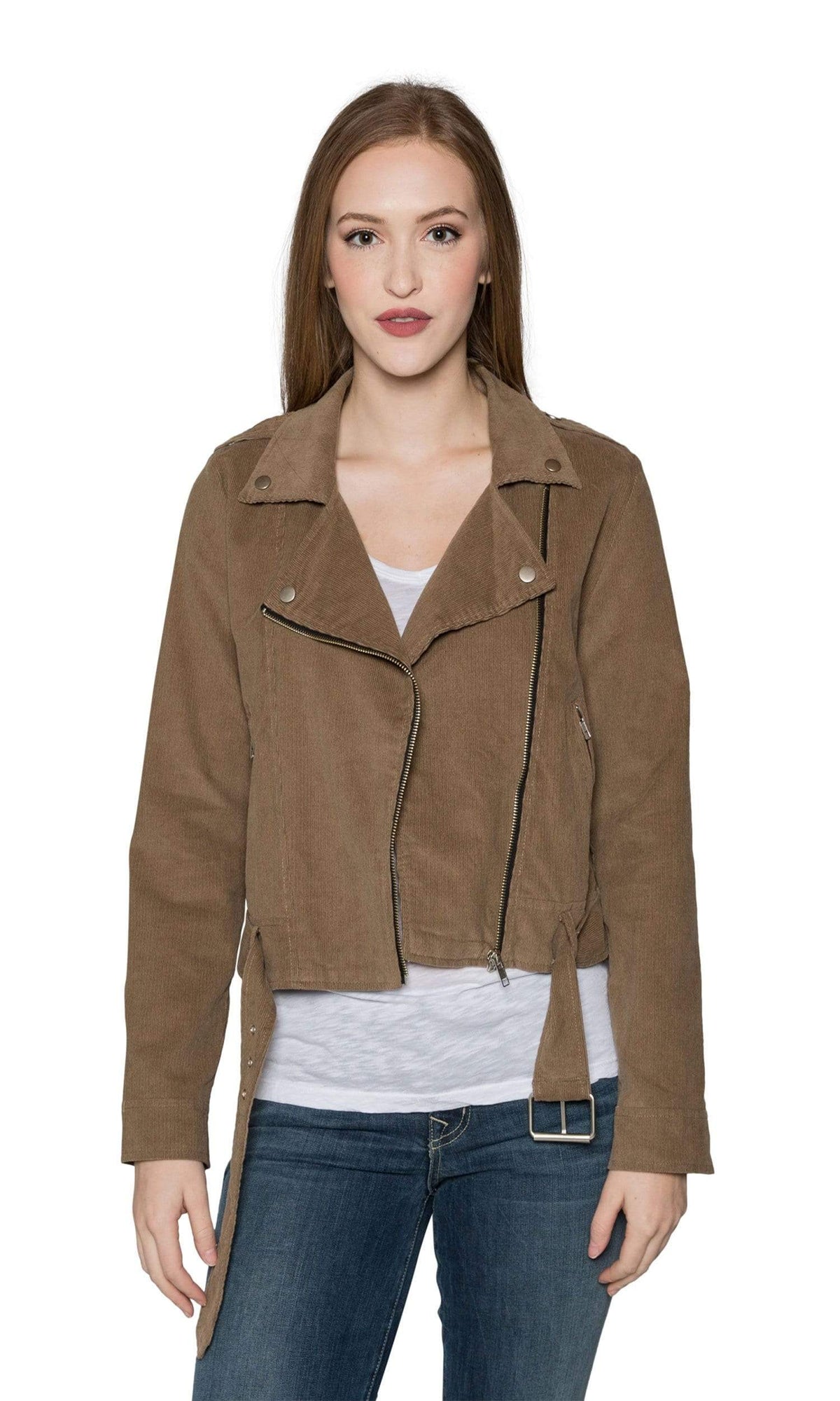 J.O.A. Woven Corduroy Moto Jacket