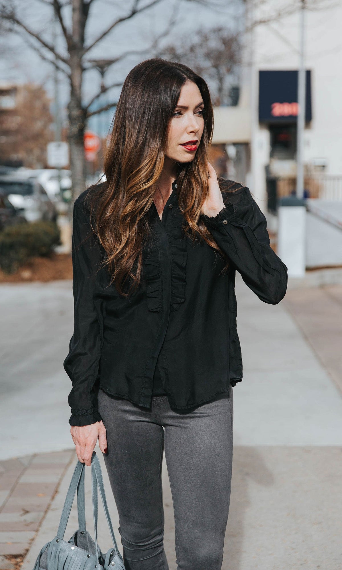 Velvet by Graham &amp; Spencer Willow Silk Ruffle Front Blouse