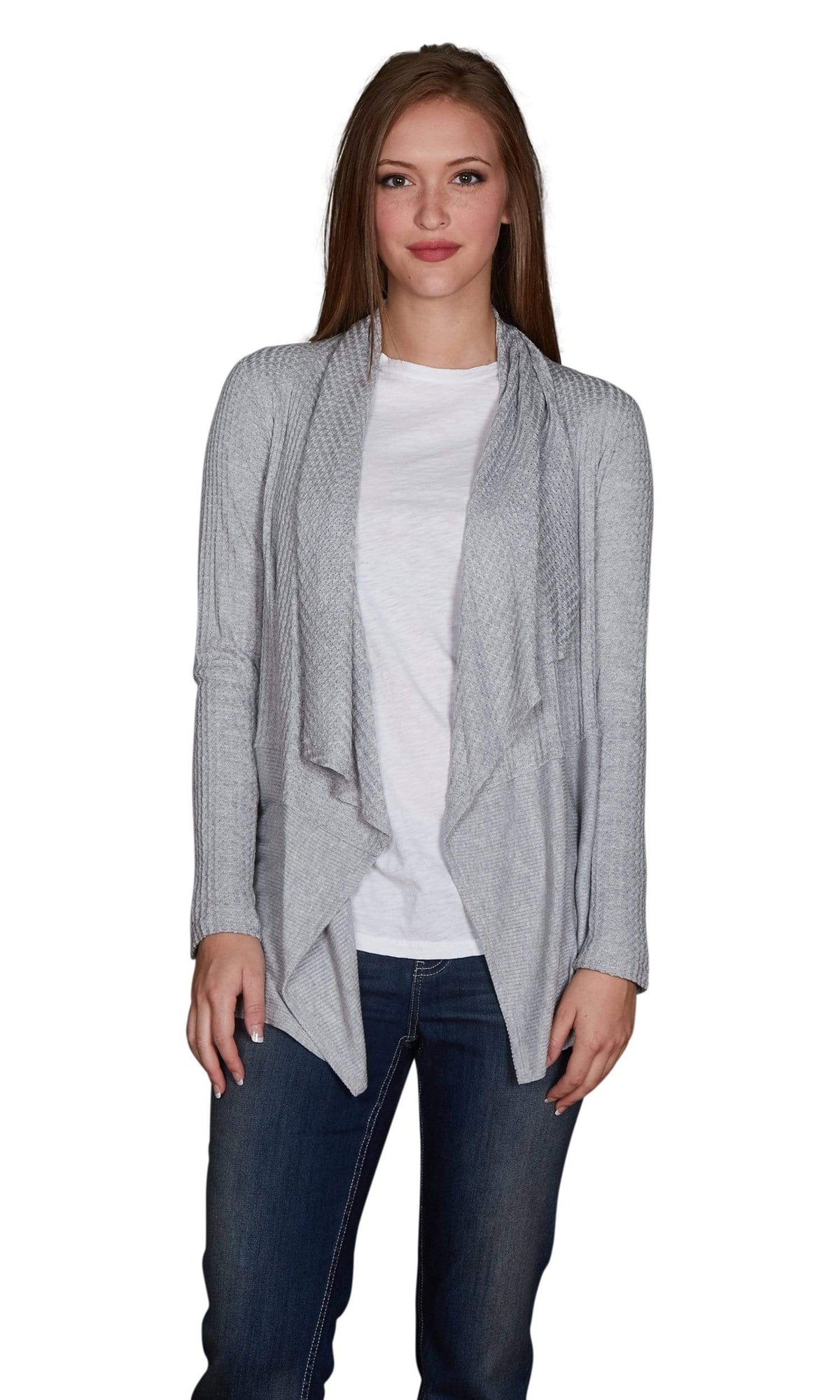 Velvet by Graham &amp; Spencer Bertha Waffle Knit Drape Cardigan