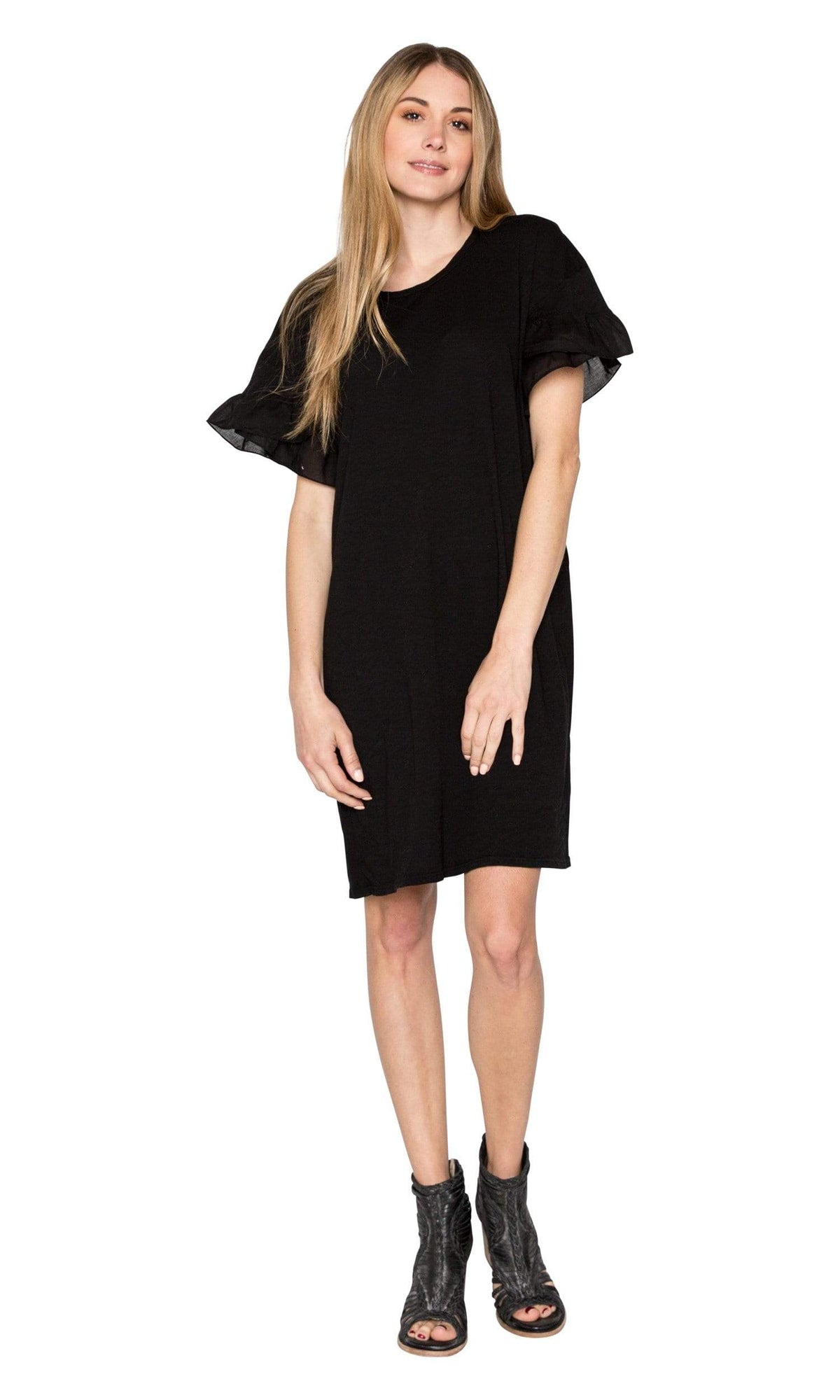 Velvet by Graham &amp; Spencer Sibel Cotton Contrast Ruffle Dress