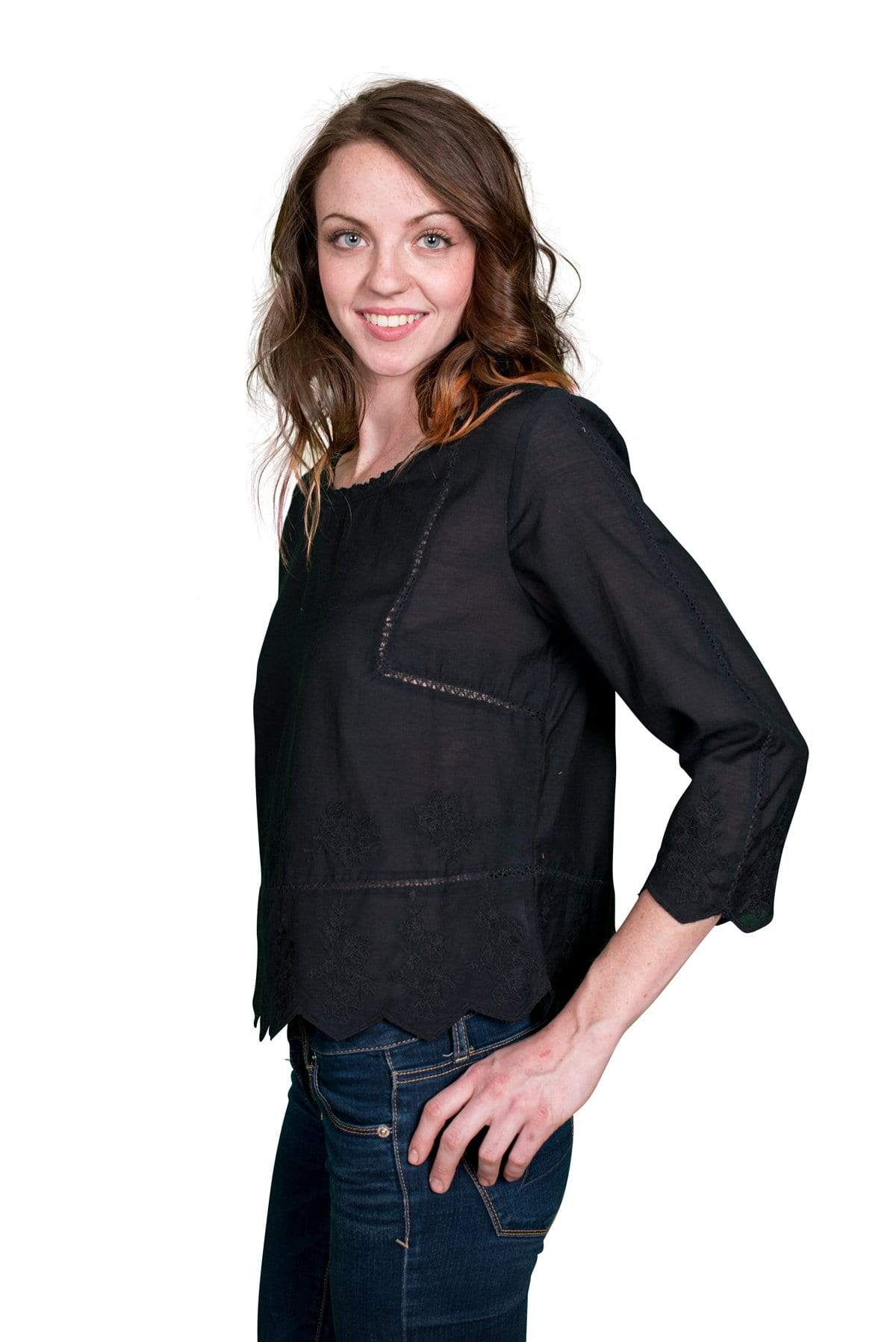 Velvet by Graham &amp; Spencer Milio Embroidered Cotton Voile Top